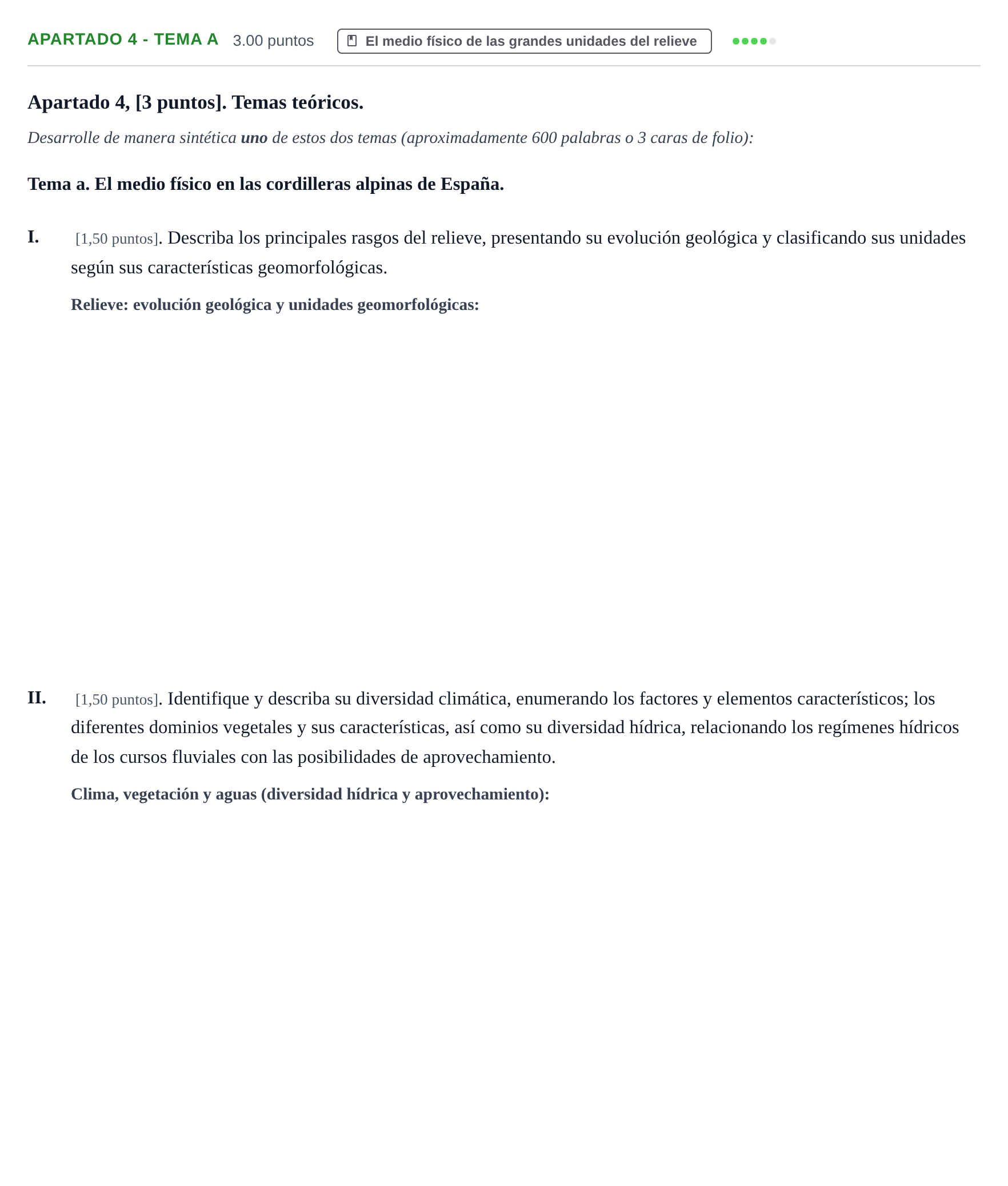 Enunciado: Apartado 4 - Tema a · Geografía PAU Cantabria Extraordinaria 2026