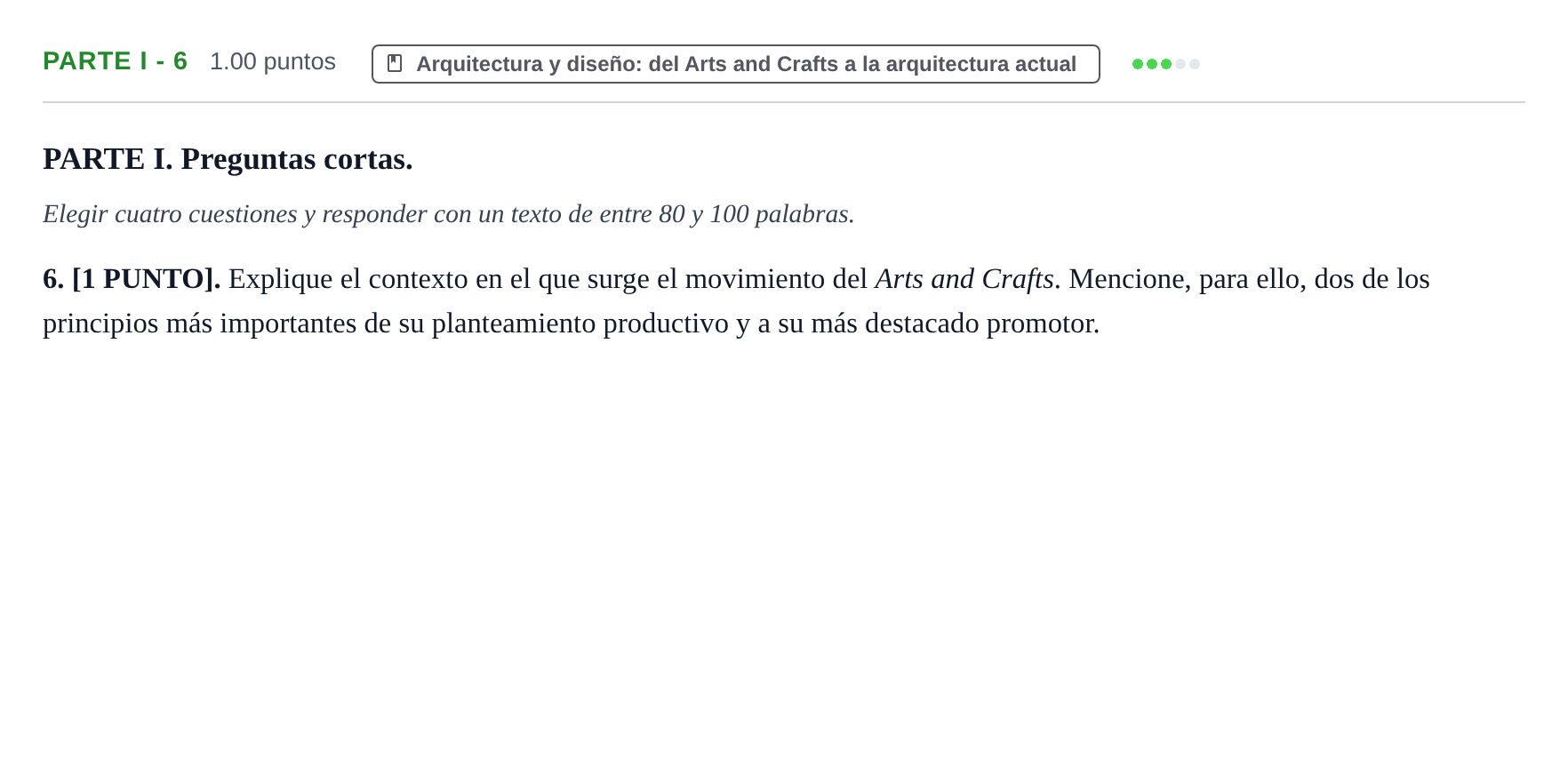 Enunciado: Ejercicio PARTE I - 6 · Fundamentos Artísticos PAU Cantabria Ordinaria 2026