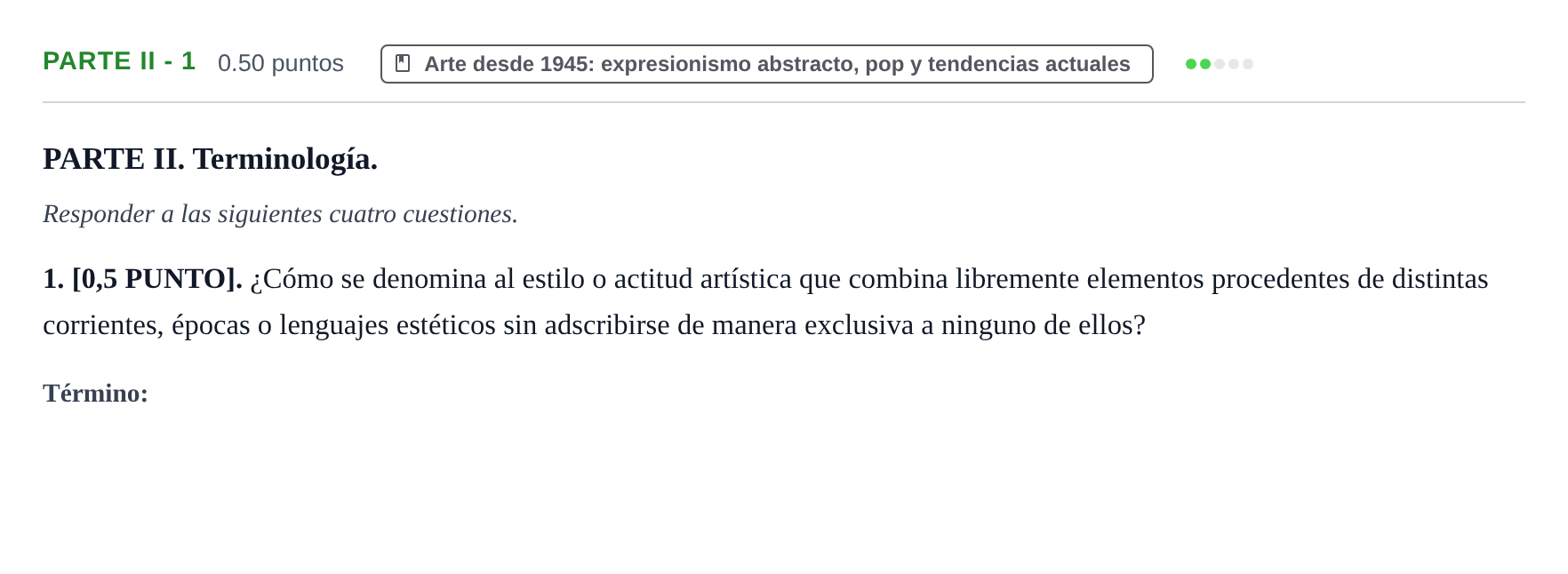Enunciado: Ejercicio PARTE II - 1 · Fundamentos Artísticos PAU Cantabria Ordinaria 2026