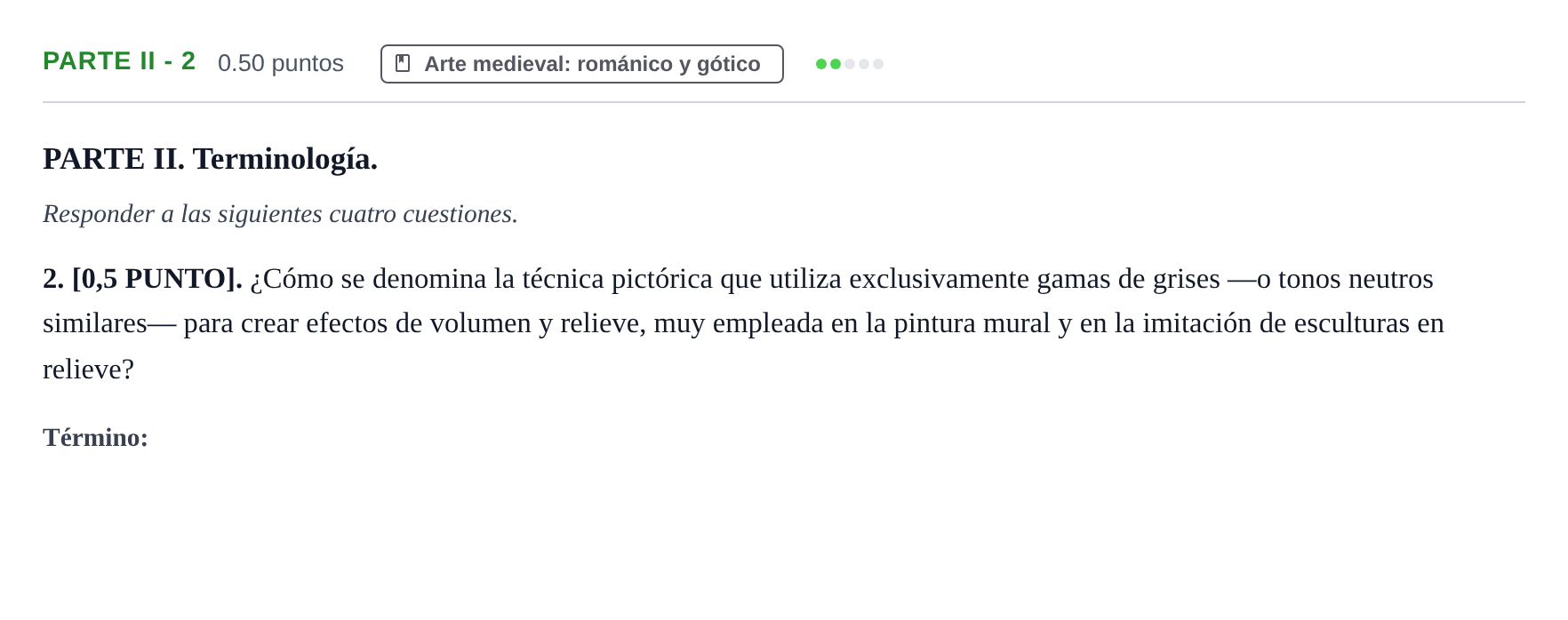 Enunciado: Ejercicio PARTE II - 2 · Fundamentos Artísticos PAU Cantabria Ordinaria 2026
