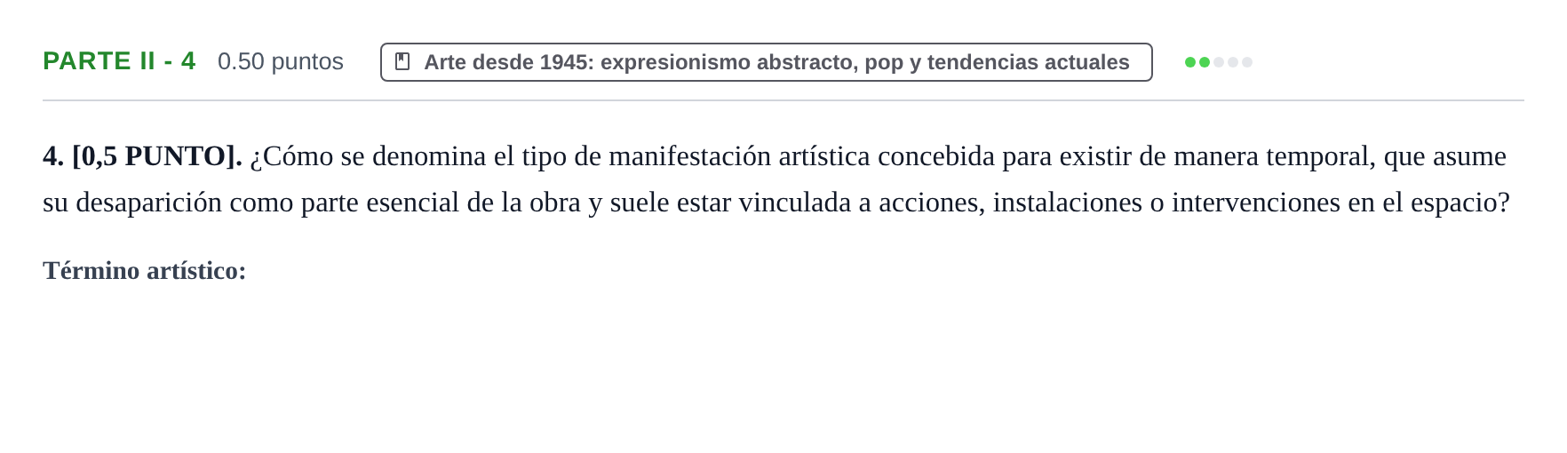 Enunciado: Ejercicio PARTE II - 4 · Fundamentos Artísticos PAU Cantabria Ordinaria 2026