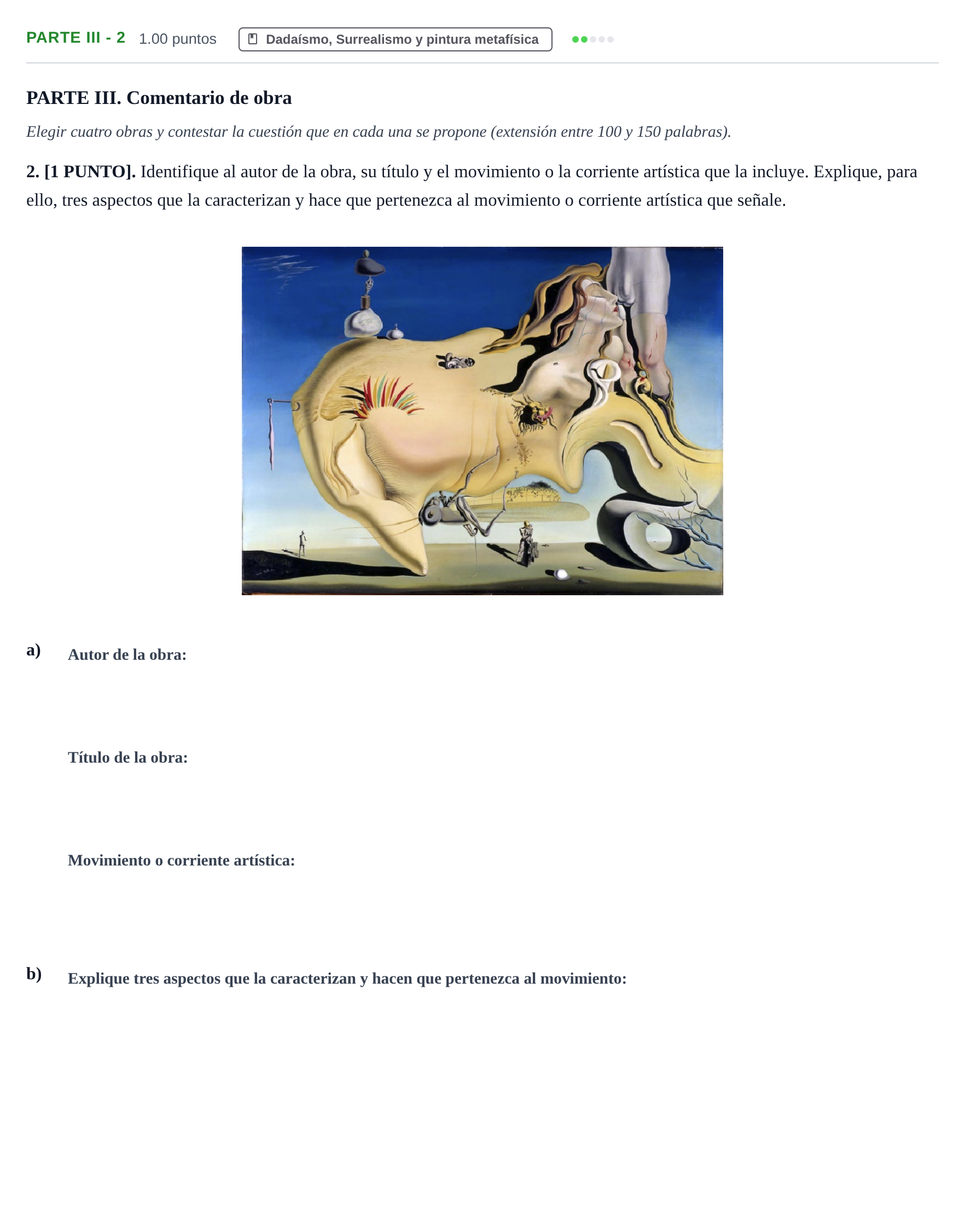 Enunciado: Ejercicio PARTE III - 2 · Fundamentos Artísticos PAU Cantabria Ordinaria 2026
