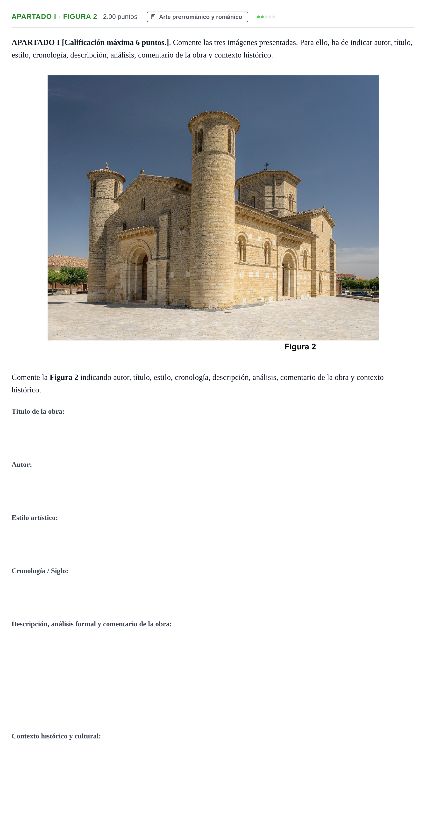 Enunciado: Apartado I - Figura 2 · Historia del Arte PAU Cantabria Ordinaria 2026