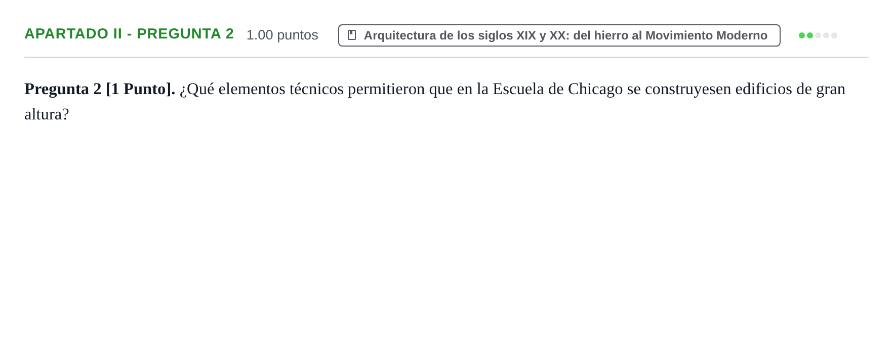 Enunciado: Apartado II - Pregunta 2 · Historia del Arte PAU Cantabria Ordinaria 2026