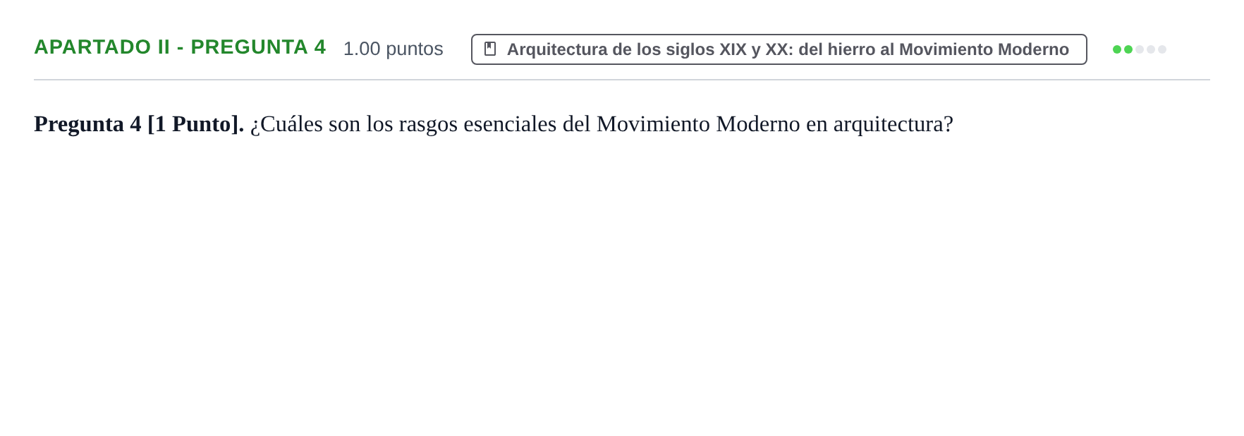 Enunciado: Apartado II - Pregunta 4 · Historia del Arte PAU Cantabria Ordinaria 2026