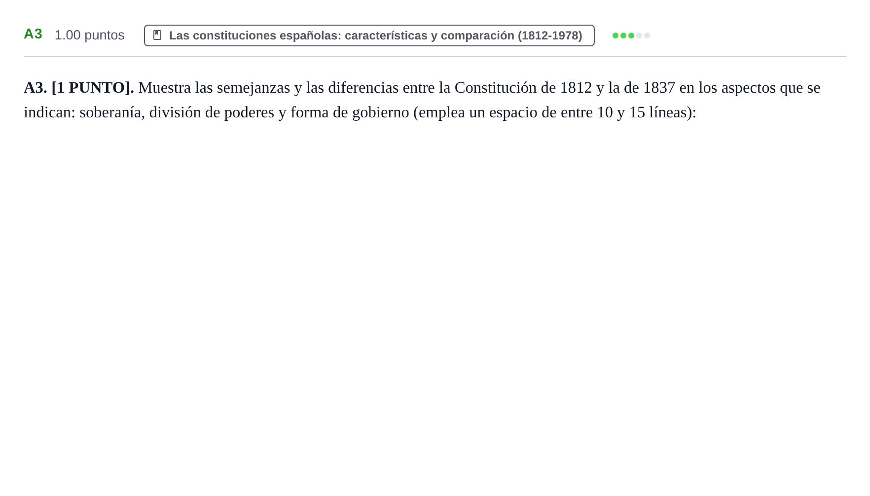 Enunciado: Ejercicio A3 · Historia de España PAU Cantabria Ordinaria 2026