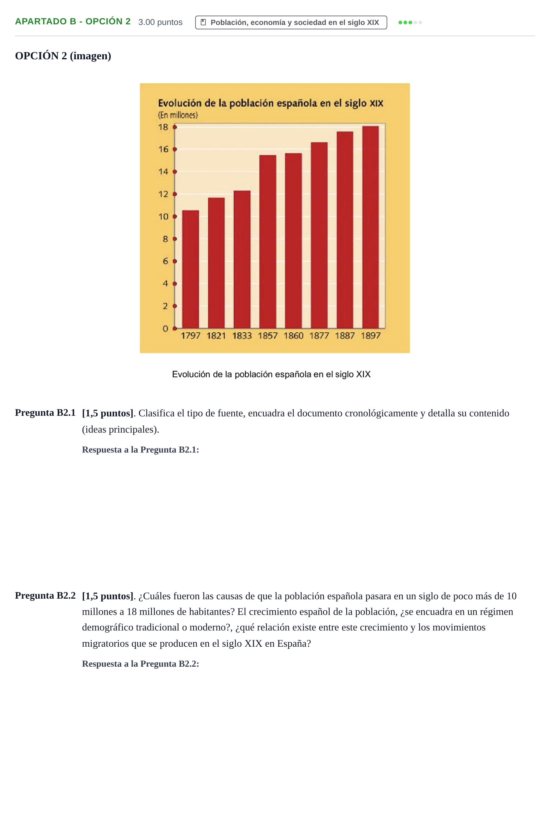 Enunciado: Apartado B - Opción 2 · Historia de España PAU Cantabria Ordinaria 2026