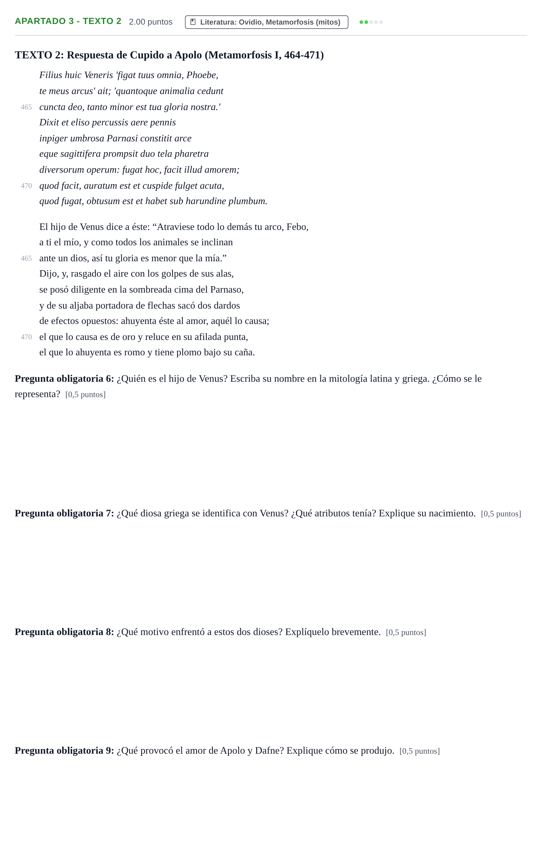 Enunciado: Apartado 3 - Texto 2 · Latín II PAU Cantabria Extraordinaria 2026