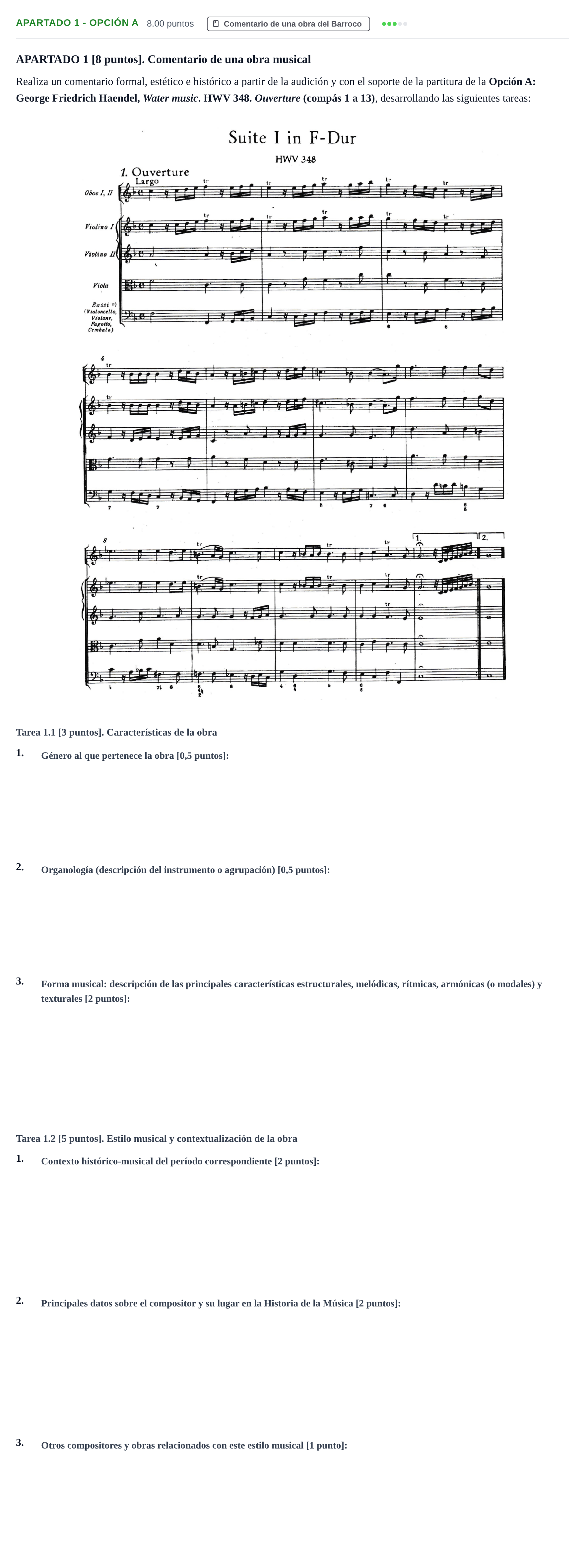 Enunciado: Apartado 1 - Opción A · Historia de la Música y de la Danza PAU Cantabria Ordinaria 2026