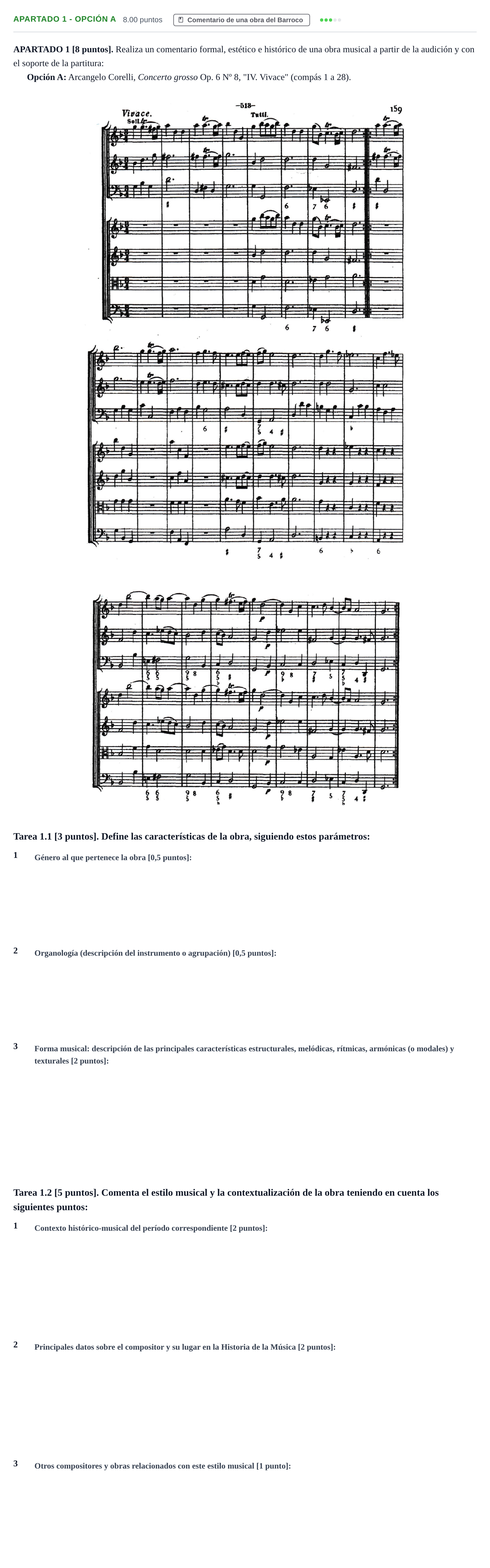 Enunciado: Apartado 1 - Opción A · Historia de la Música y de la Danza PAU Cantabria Extraordinaria 2026