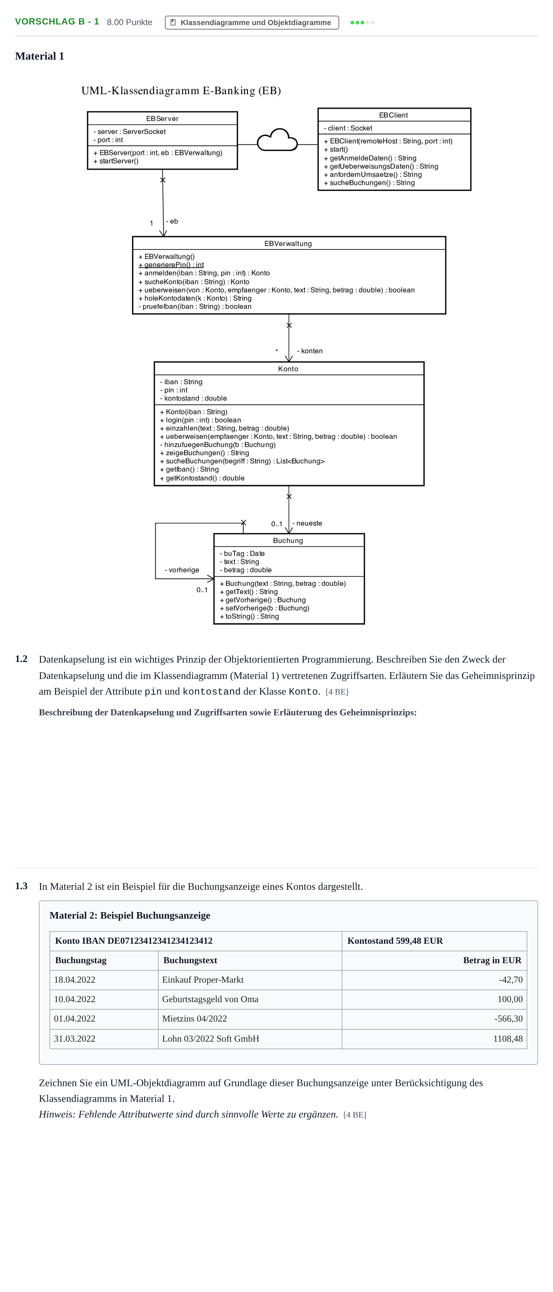 Aufgabenstellung: Aufgabe Vorschlag B - 1 · Abitur Hessen Praktische Informatik LK 2022