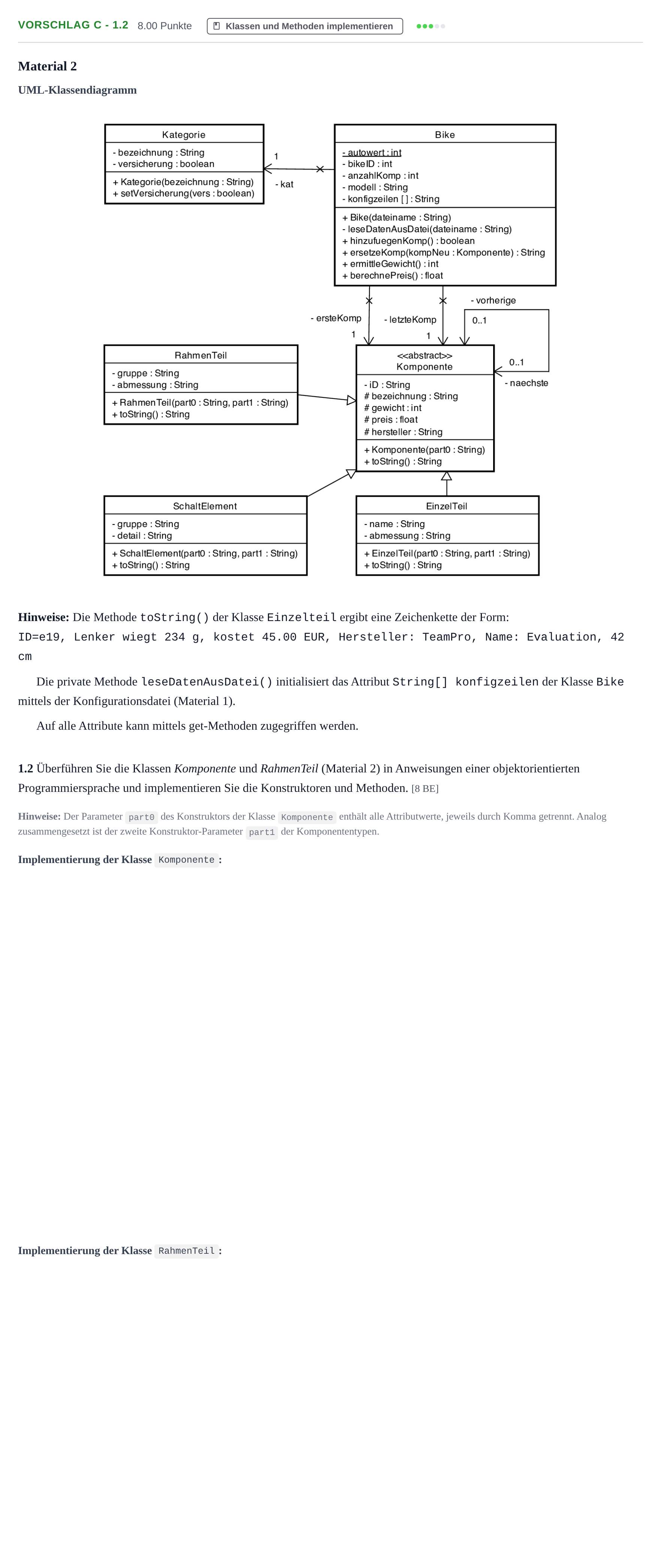 Aufgabenstellung: Aufgabe Vorschlag C - 1.2 · Abitur Hessen Praktische Informatik LK 2022