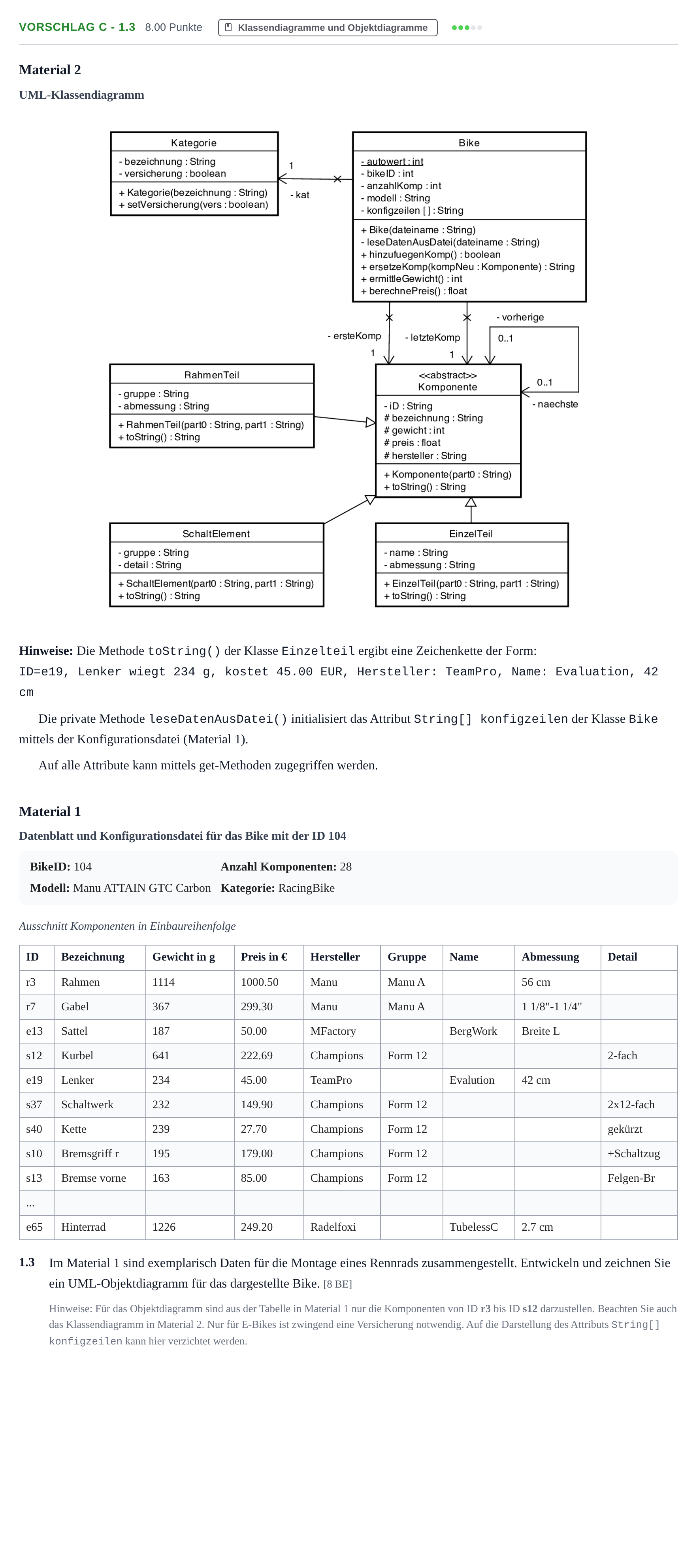 Aufgabenstellung: Aufgabe Vorschlag C - 1.3 · Abitur Hessen Praktische Informatik LK 2022