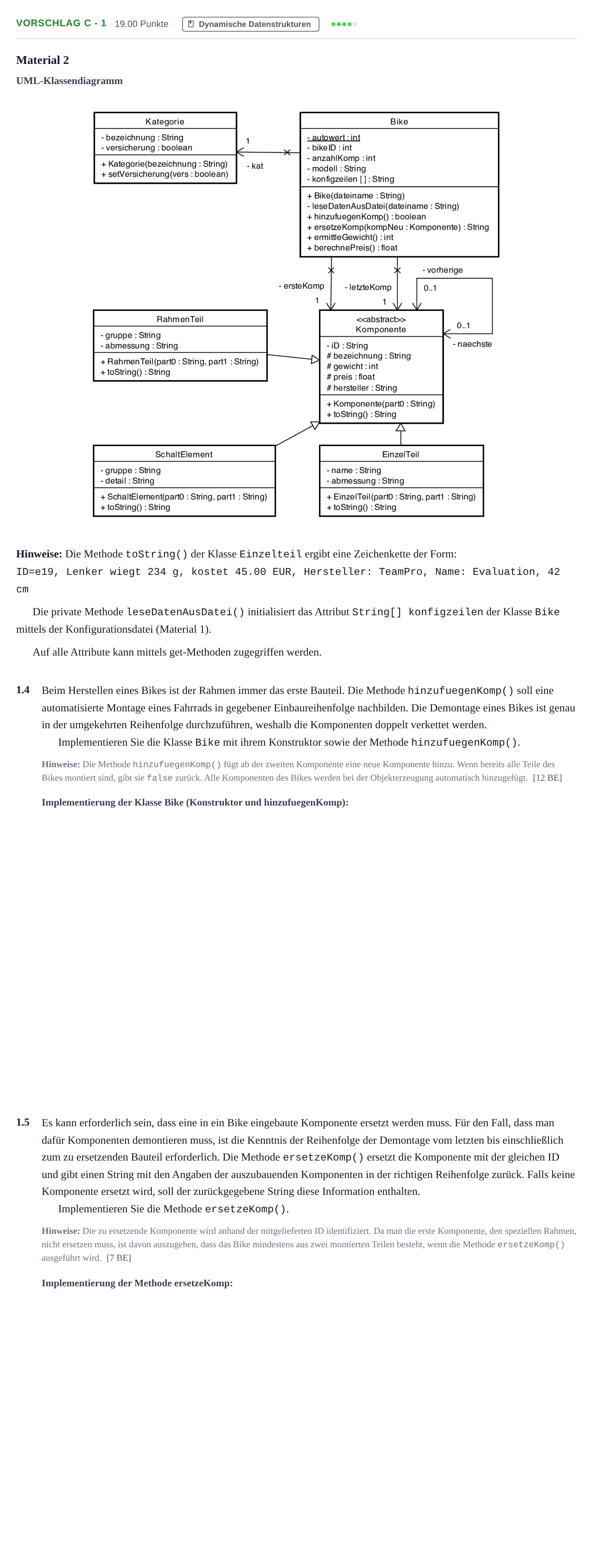 Aufgabenstellung: Aufgabe Vorschlag C - 1 · Abitur Hessen Praktische Informatik LK 2022