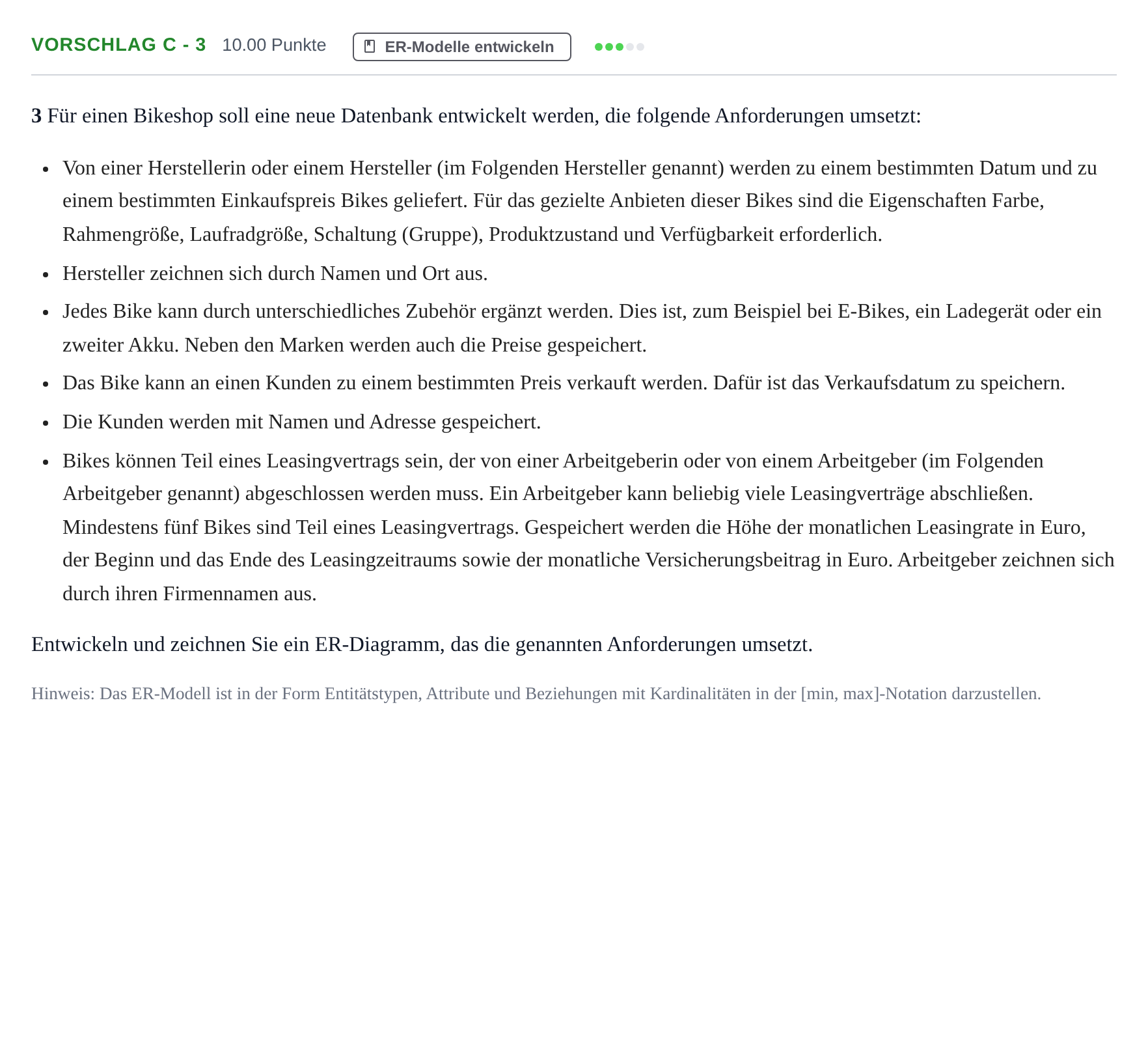 Aufgabenstellung: Aufgabe Vorschlag C - 3 · Abitur Hessen Praktische Informatik LK 2022