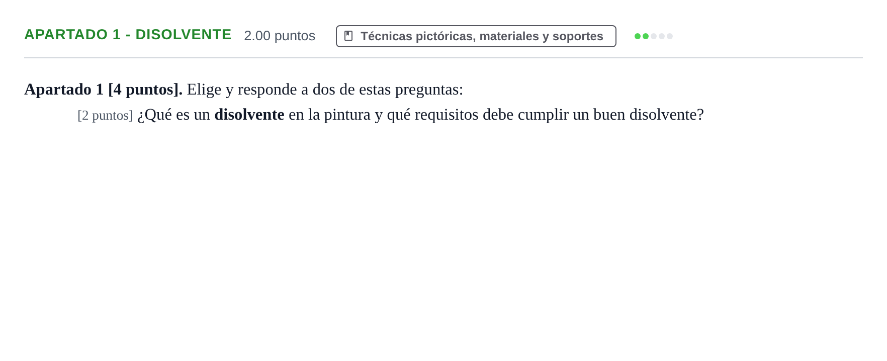 Enunciado: Apartado 1 - Disolvente · Técnicas de Expresión Gráfico-Plástica PAU Cantabria Ordinaria 2026