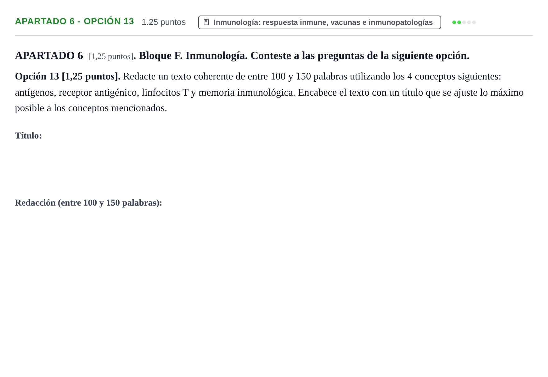 Enunciado: Apartado 6 - Opción 13 · Biología PAU Cantabria Extraordinaria 2025