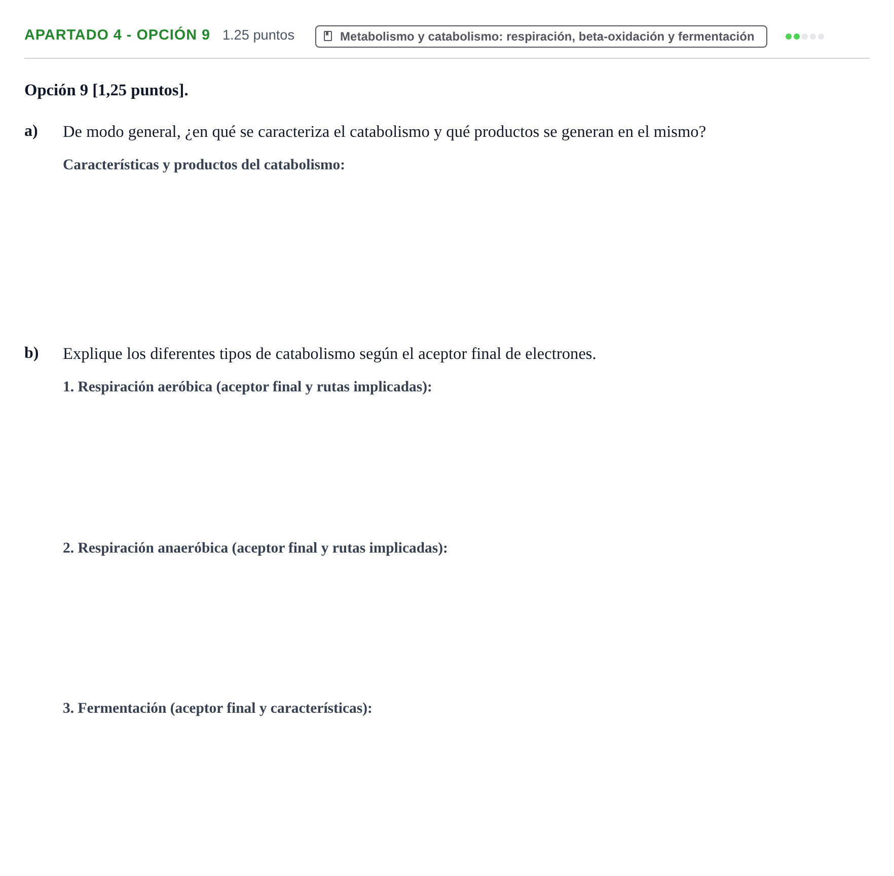 Enunciado: Apartado 4 - Opción 9 · Biología PAU Cantabria Extraordinaria 2025