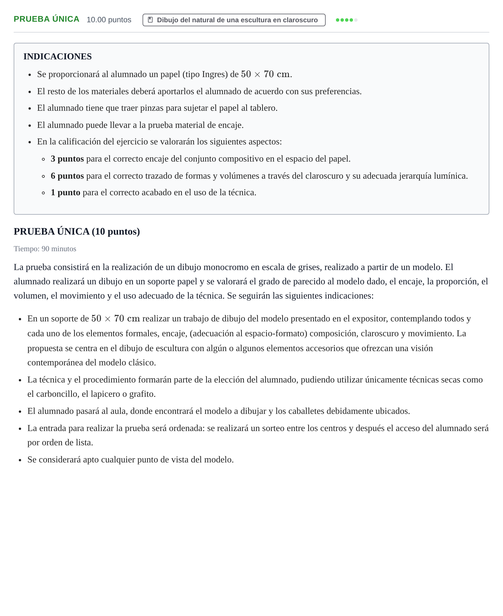 Enunciado: Ejercicio Prueba única · Dibujo Artístico II PAU Cantabria Extraordinaria 2025