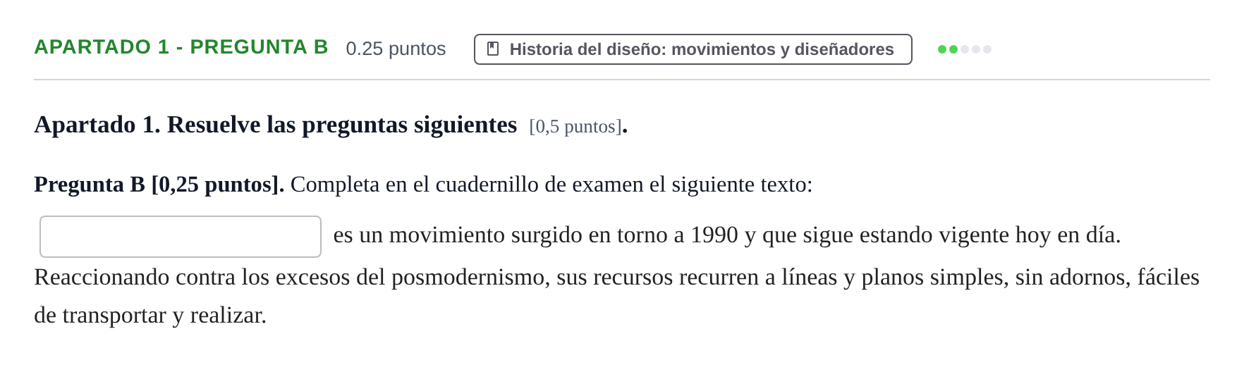 Enunciado: Apartado 1 - Pregunta B · Diseño PAU Cantabria Extraordinaria 2025