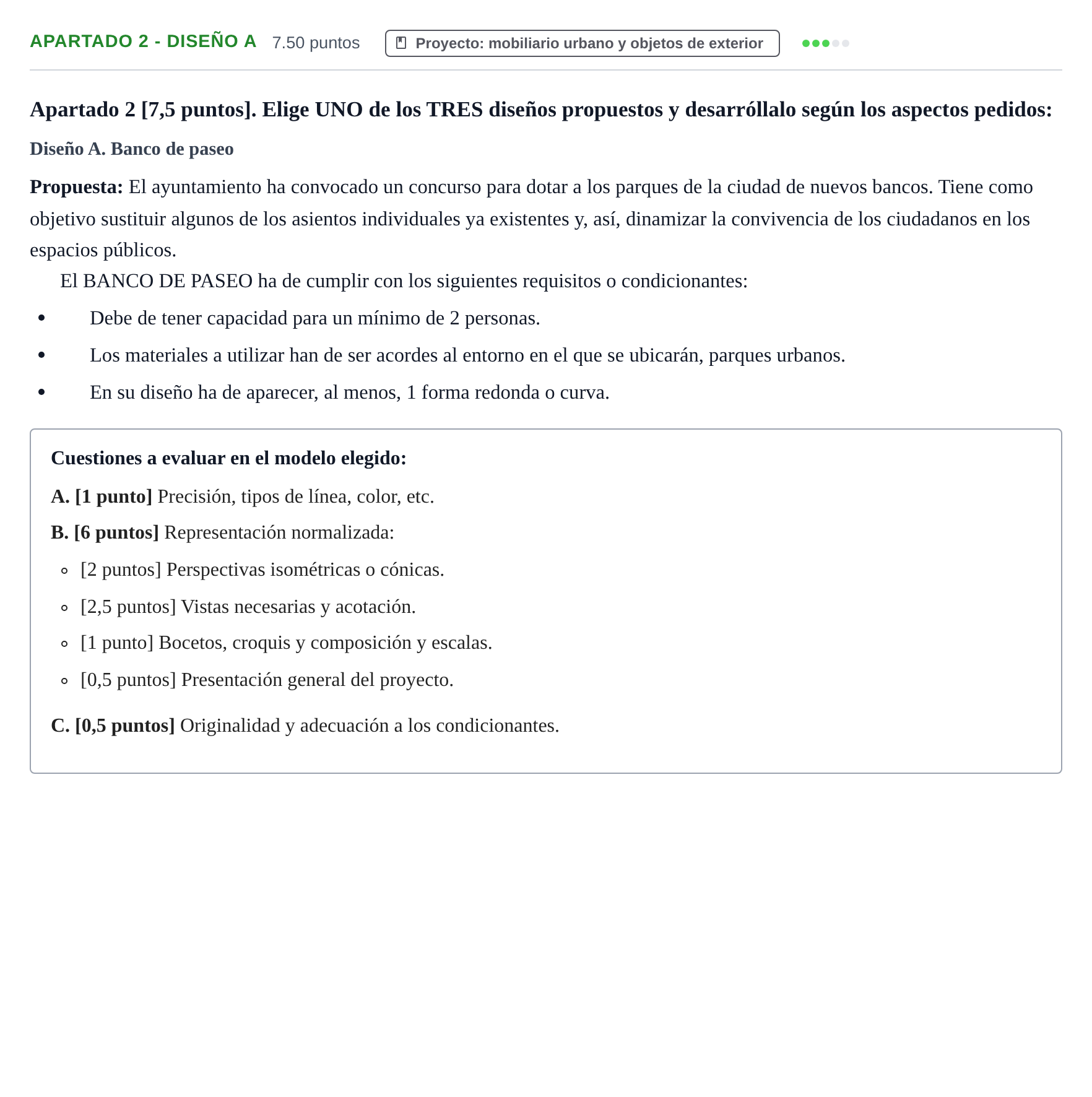 Enunciado: Apartado 2 - Diseño A · Diseño PAU Cantabria Extraordinaria 2025