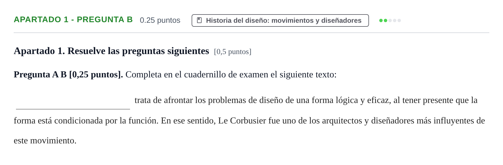 Enunciado: Apartado 1 - Pregunta B · Diseño PAU Cantabria Ordinaria 2025