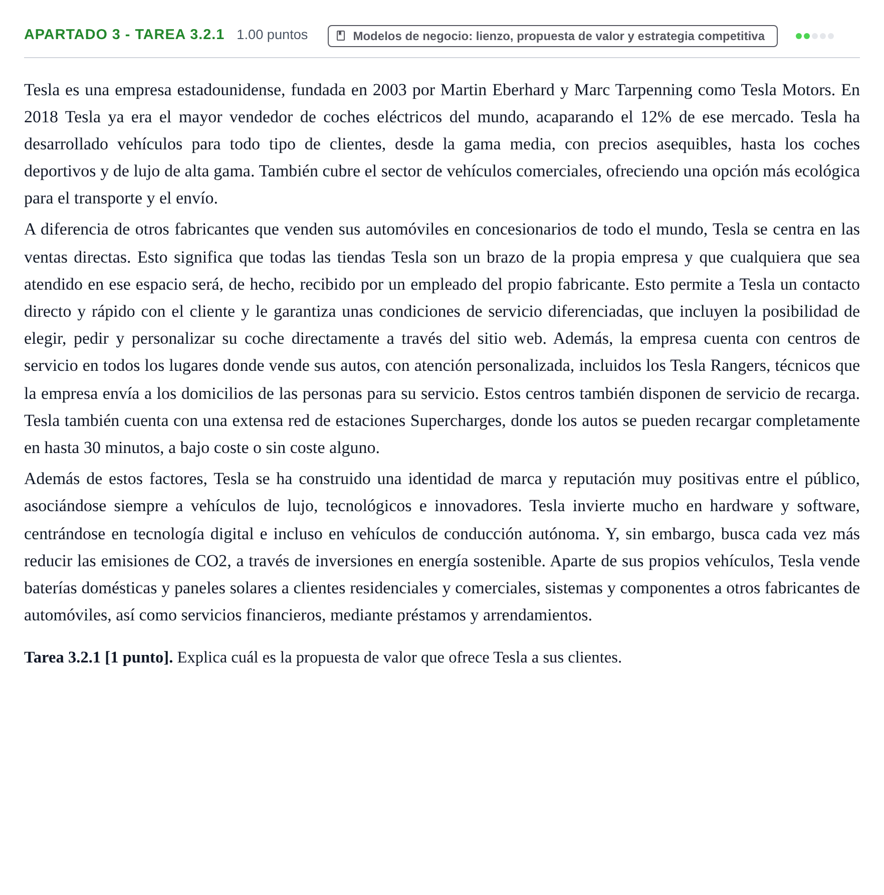 Enunciado: Apartado 3 - Tarea 3.2.1 · Empresa y Diseño de Modelos de Negocio PAU Cantabria Extraordinaria 2025