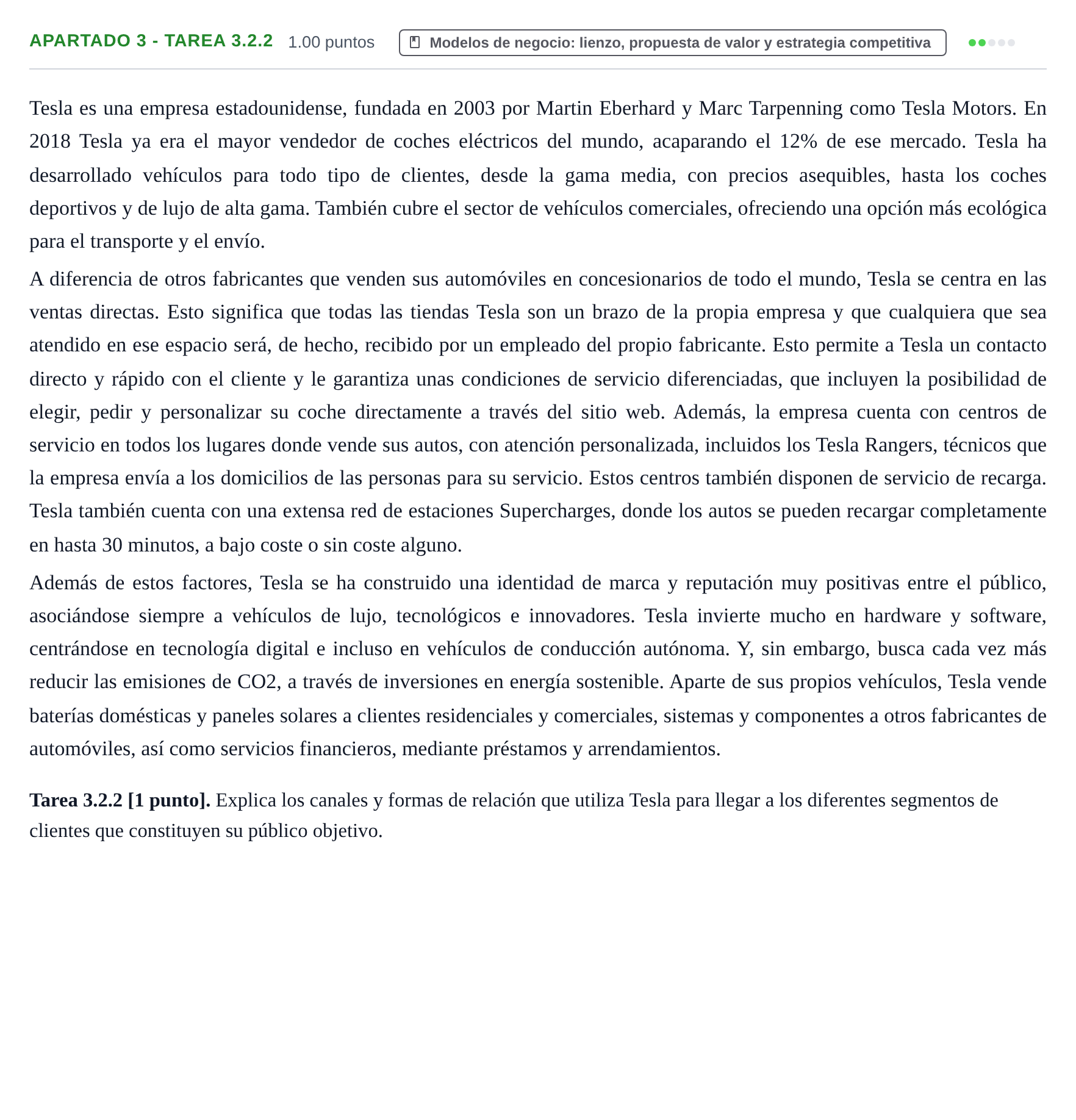 Enunciado: Apartado 3 - Tarea 3.2.2 · Empresa y Diseño de Modelos de Negocio PAU Cantabria Extraordinaria 2025