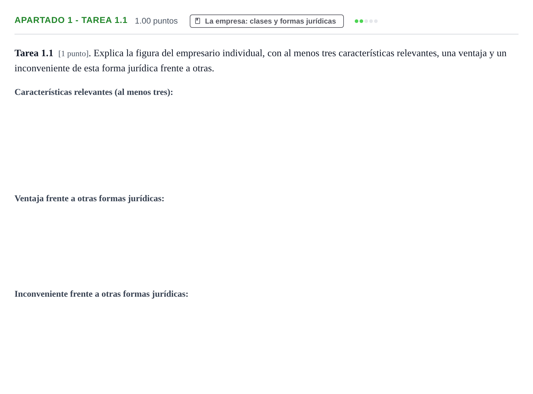 Enunciado: Apartado 1 - Tarea 1.1 · Empresa y Diseño de Modelos de Negocio PAU Cantabria Ordinaria 2025