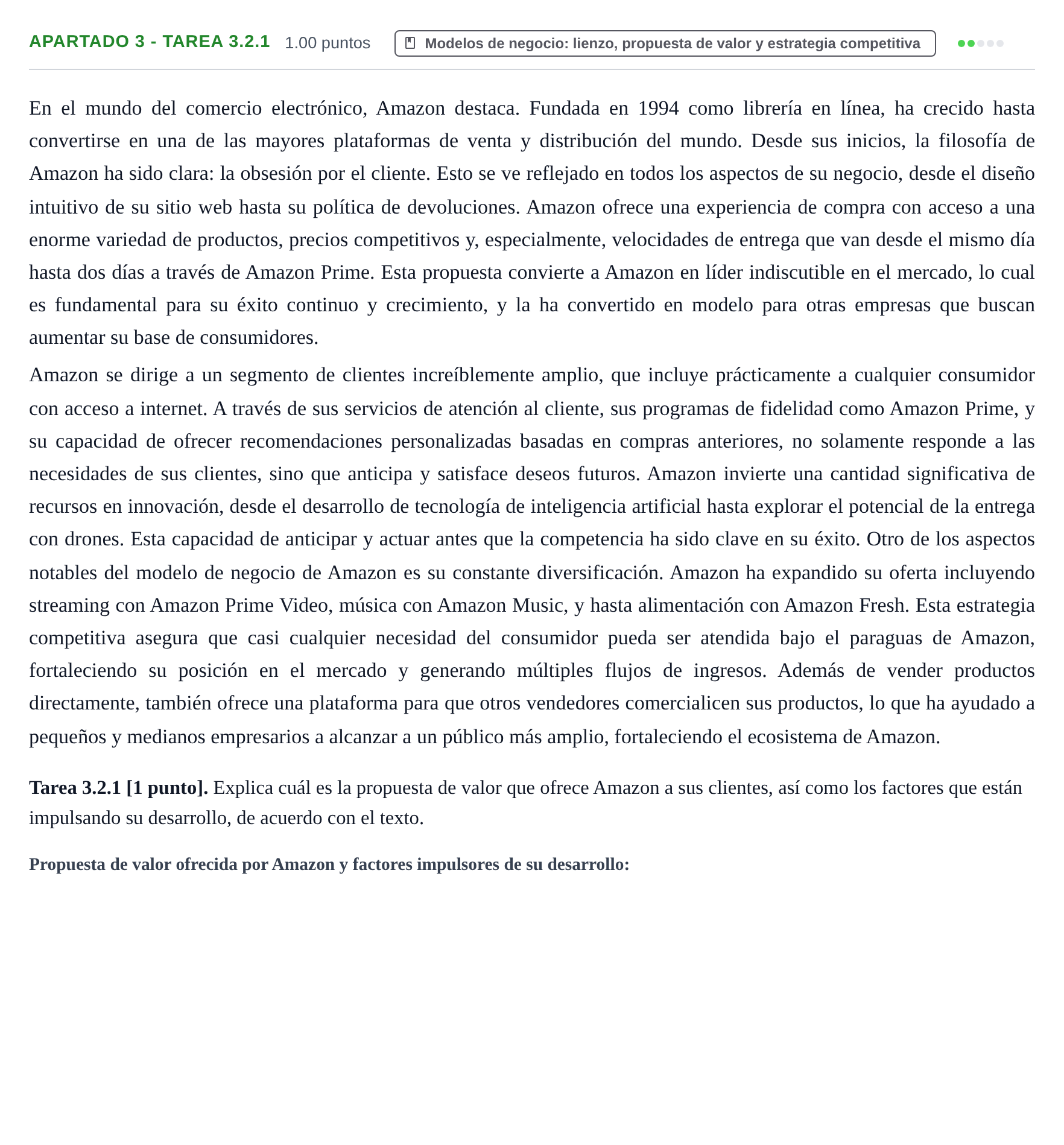 Enunciado: Apartado 3 - Tarea 3.2.1 · Empresa y Diseño de Modelos de Negocio PAU Cantabria Ordinaria 2025