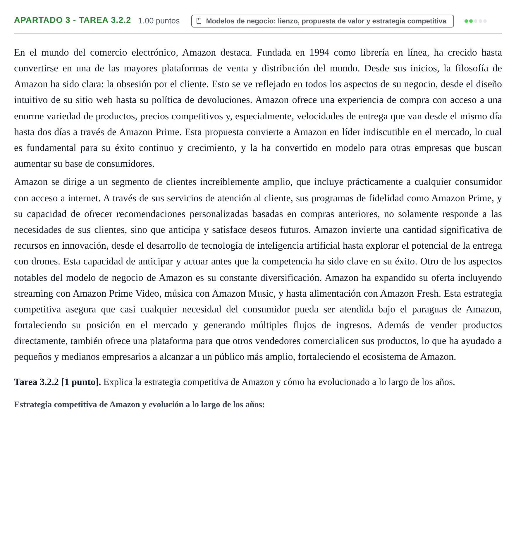 Enunciado: Apartado 3 - Tarea 3.2.2 · Empresa y Diseño de Modelos de Negocio PAU Cantabria Ordinaria 2025