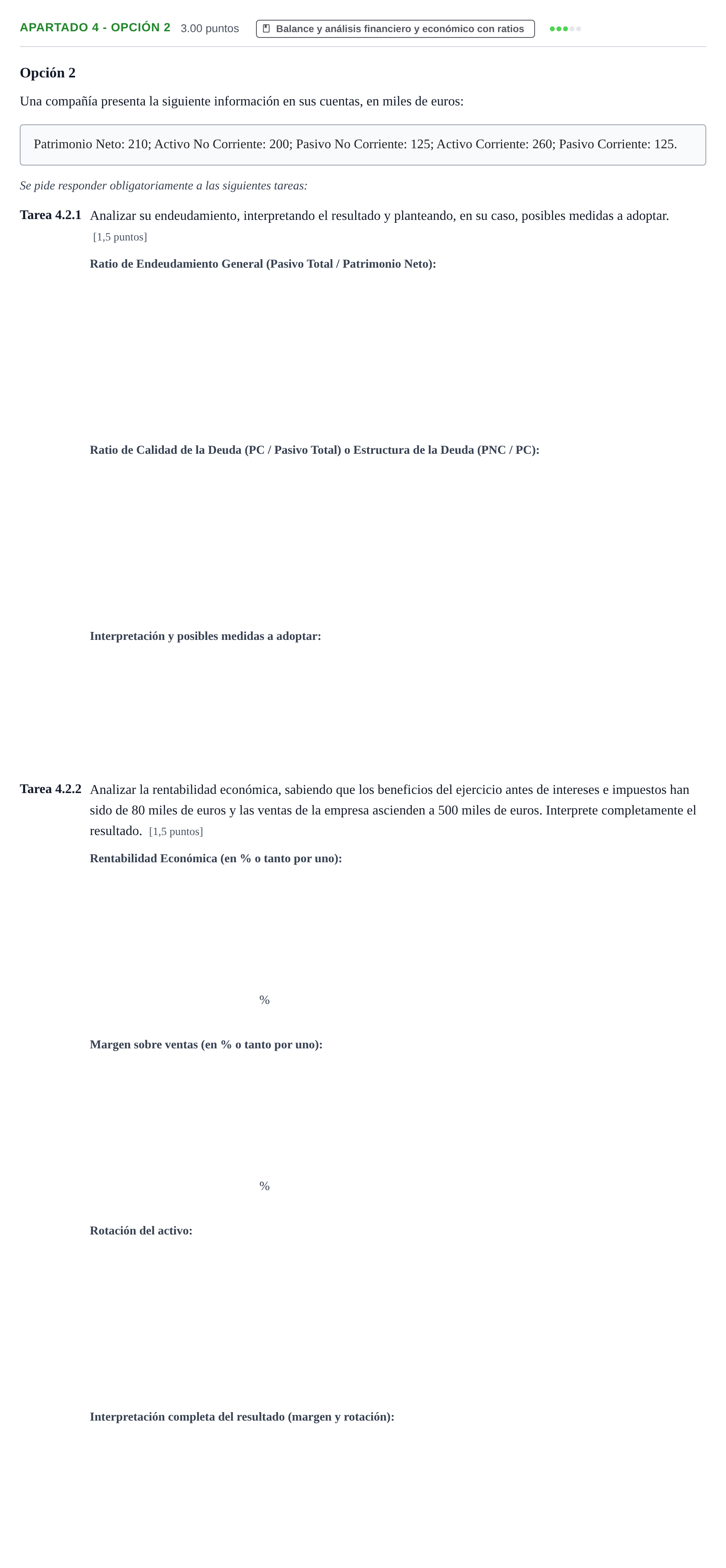 Enunciado: Apartado 4 - Opción 2 · Empresa y Diseño de Modelos de Negocio PAU Cantabria Ordinaria 2025