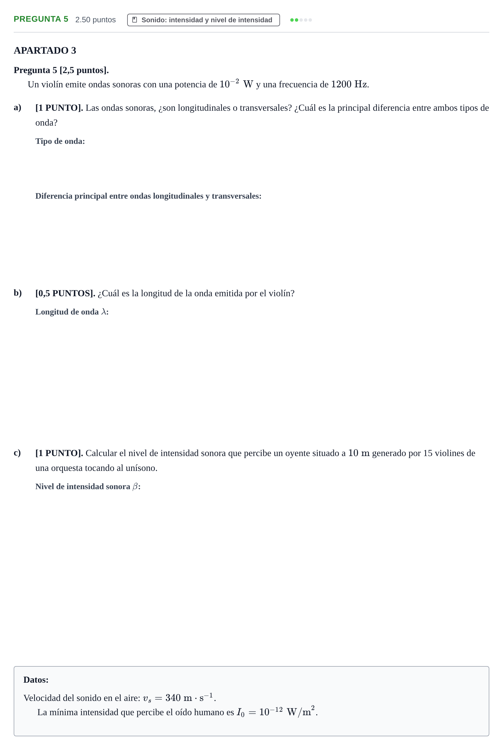 Enunciado: Pregunta 5 · Física PAU Cantabria Extraordinaria 2025