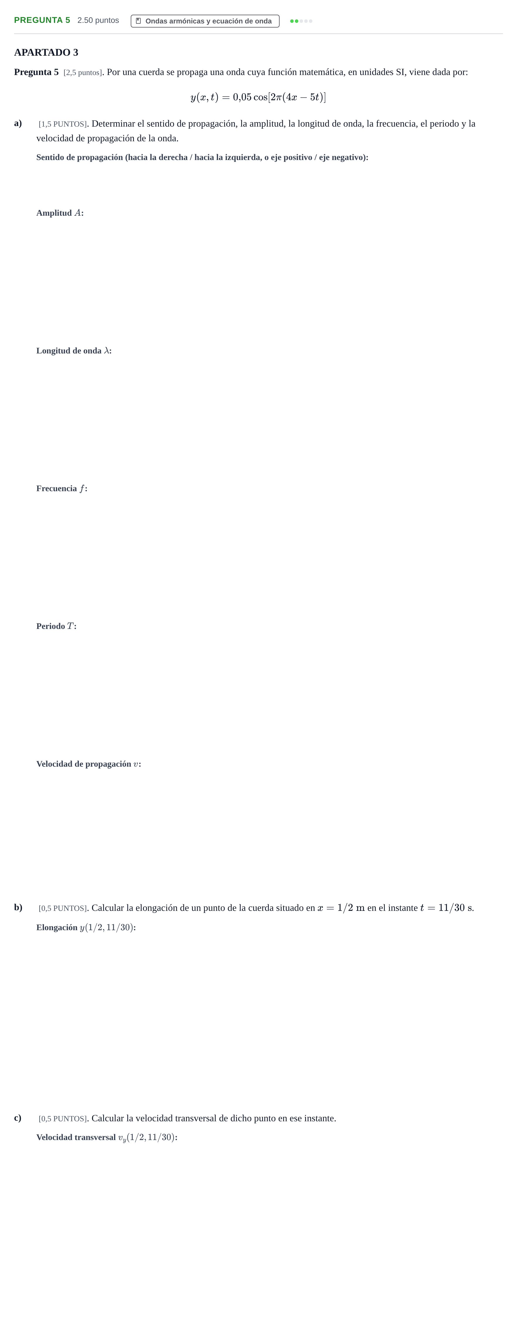 Enunciado: Pregunta 5 · Física PAU Cantabria Ordinaria 2025