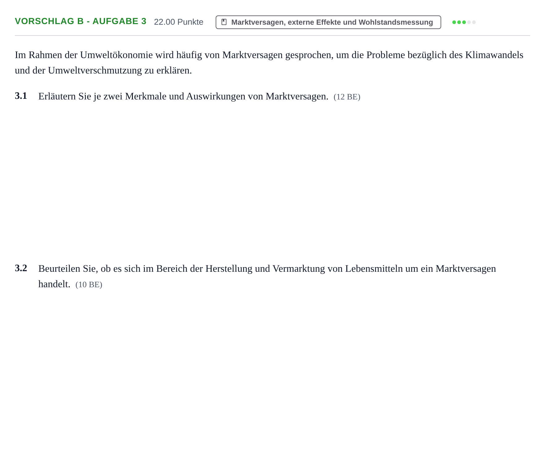 Aufgabenstellung: Aufgabe Vorschlag B - Aufgabe 3 · Abitur Hessen Umweltökonomie GK 2022
