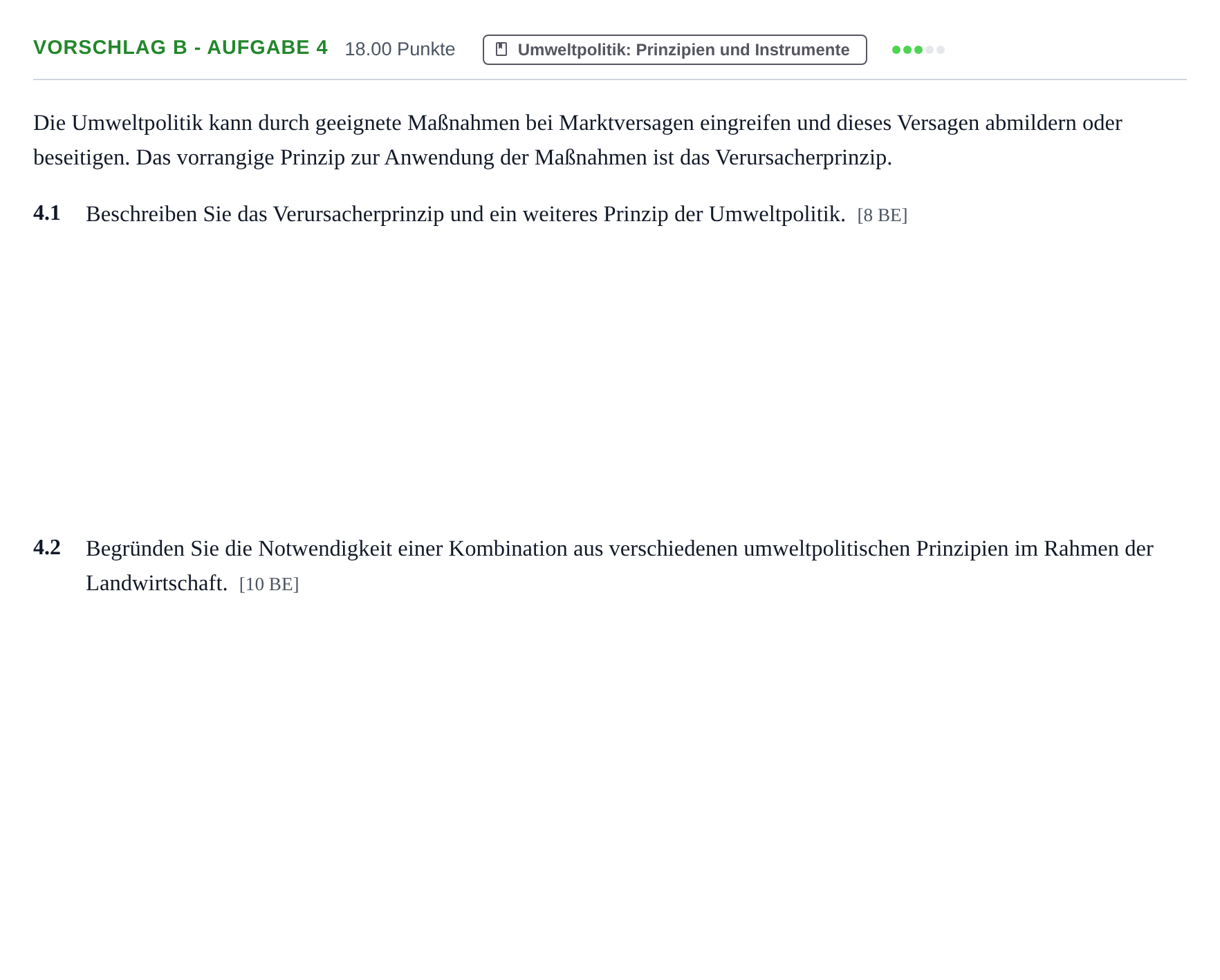 Aufgabenstellung: Aufgabe Vorschlag B - Aufgabe 4 · Abitur Hessen Umweltökonomie GK 2022