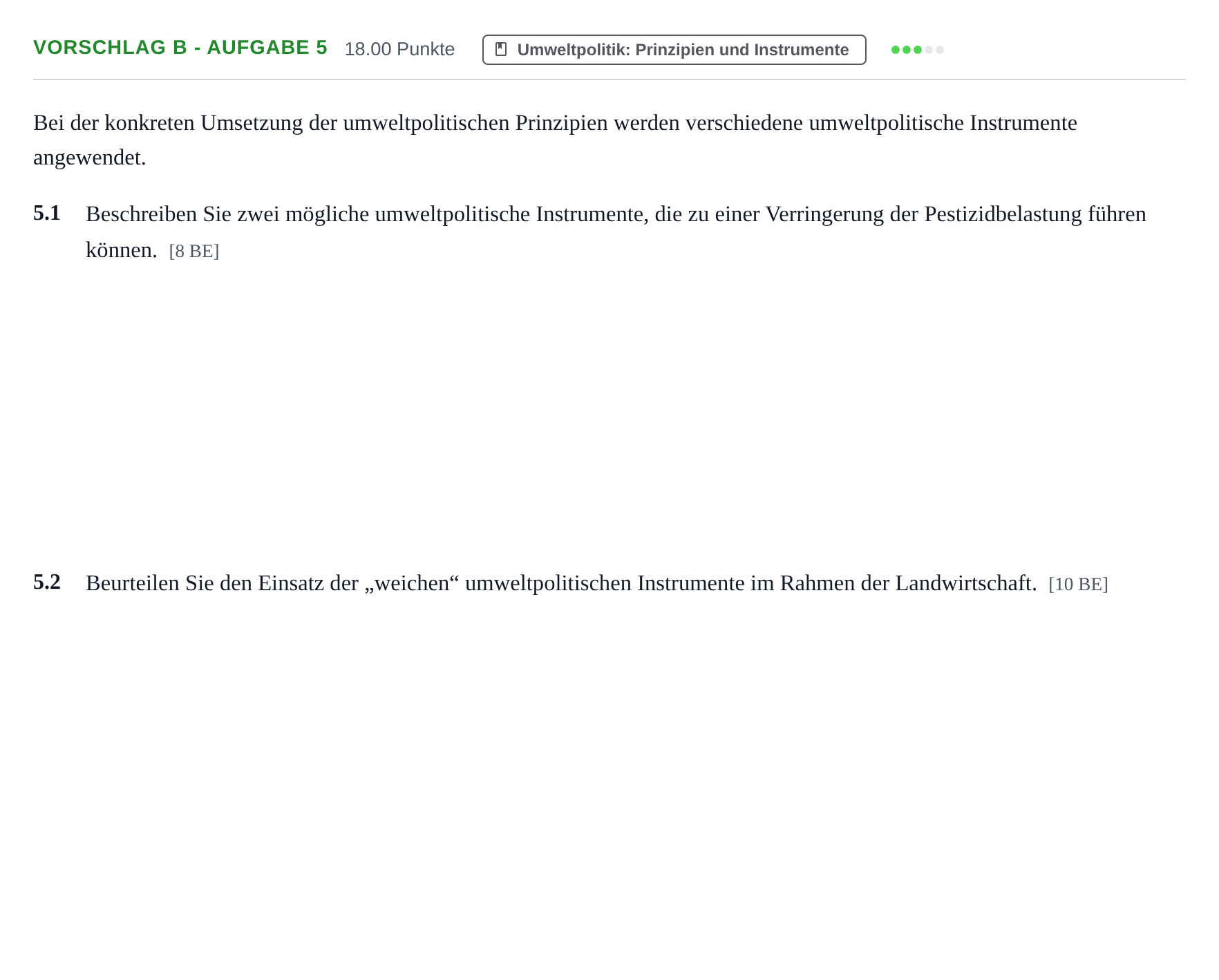 Aufgabenstellung: Aufgabe Vorschlag B - Aufgabe 5 · Abitur Hessen Umweltökonomie GK 2022