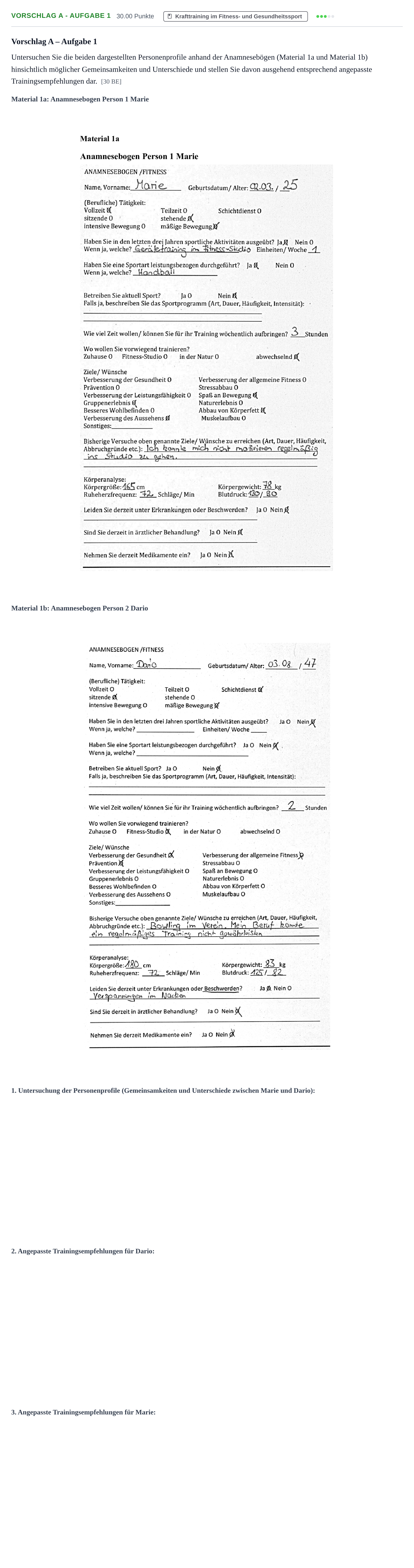 Aufgabenstellung: Aufgabe Vorschlag A - Aufgabe 1 · Abitur Hessen Sport LK 2022