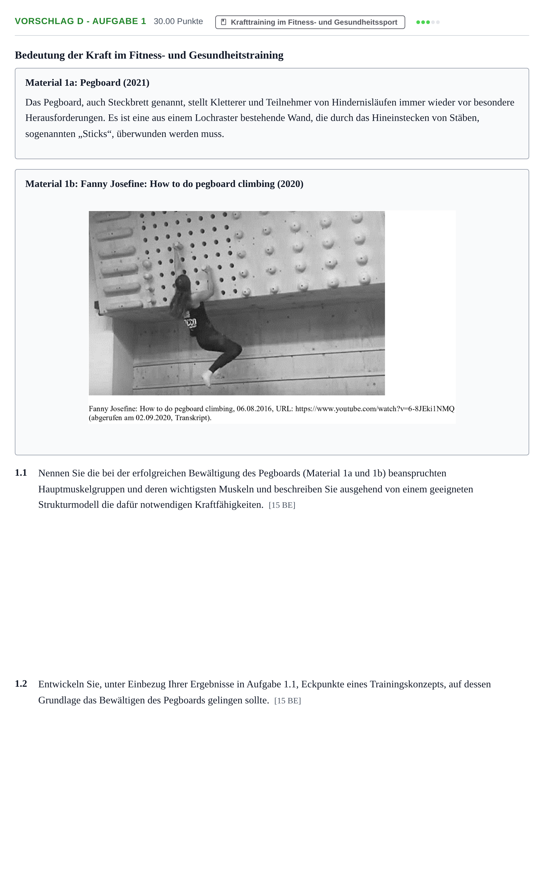 Aufgabenstellung: Aufgabe Vorschlag D - Aufgabe 1 · Abitur Hessen Sport LK 2022