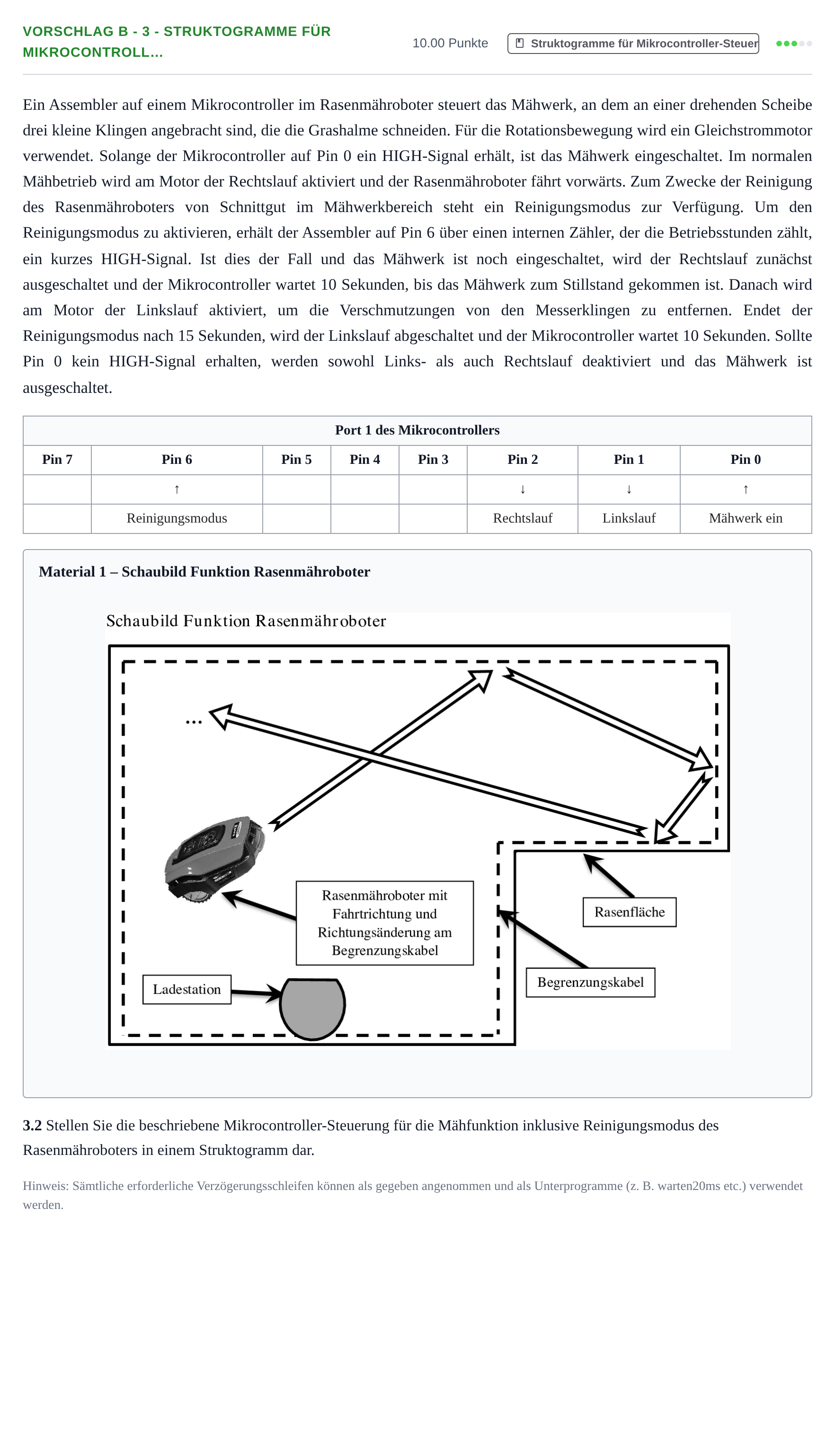 Aufgabenstellung: Aufgabe Vorschlag B - 3 - Struktogramme für Mikrocontroll… · Abitur Hessen Technische Informatik LK 2022