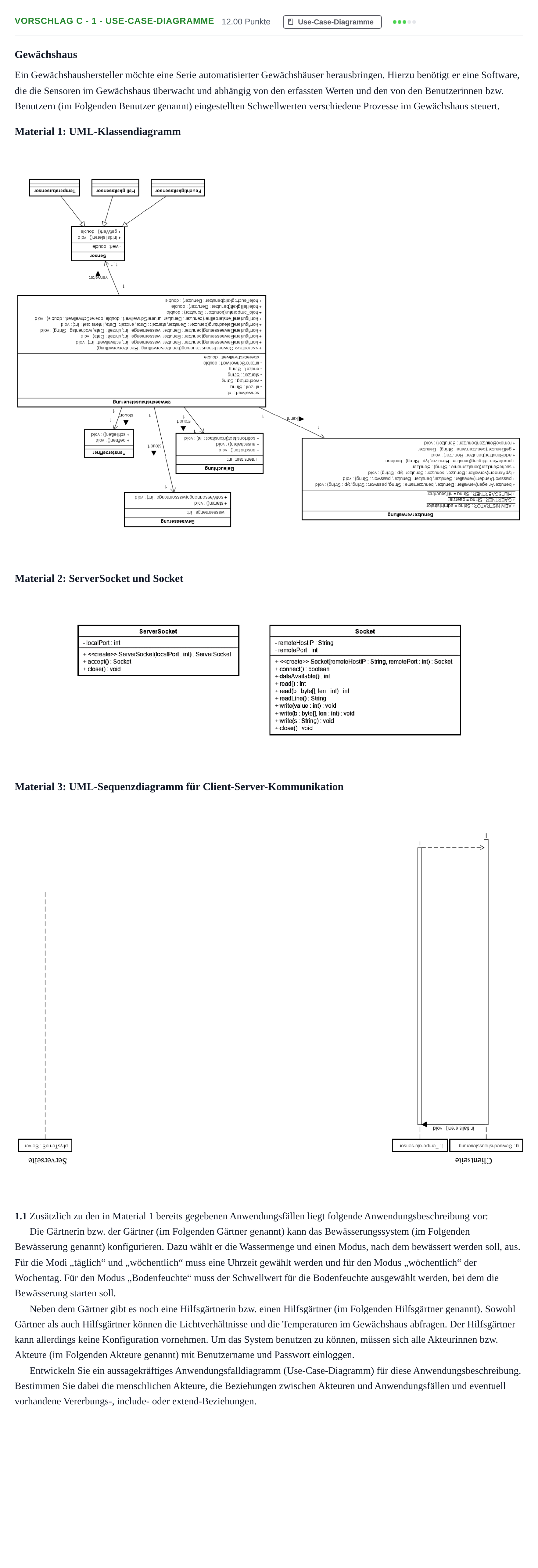 Aufgabenstellung: Aufgabe Vorschlag C - 1 - Use-Case-Diagramme · Abitur Hessen Technische Informatik LK 2022