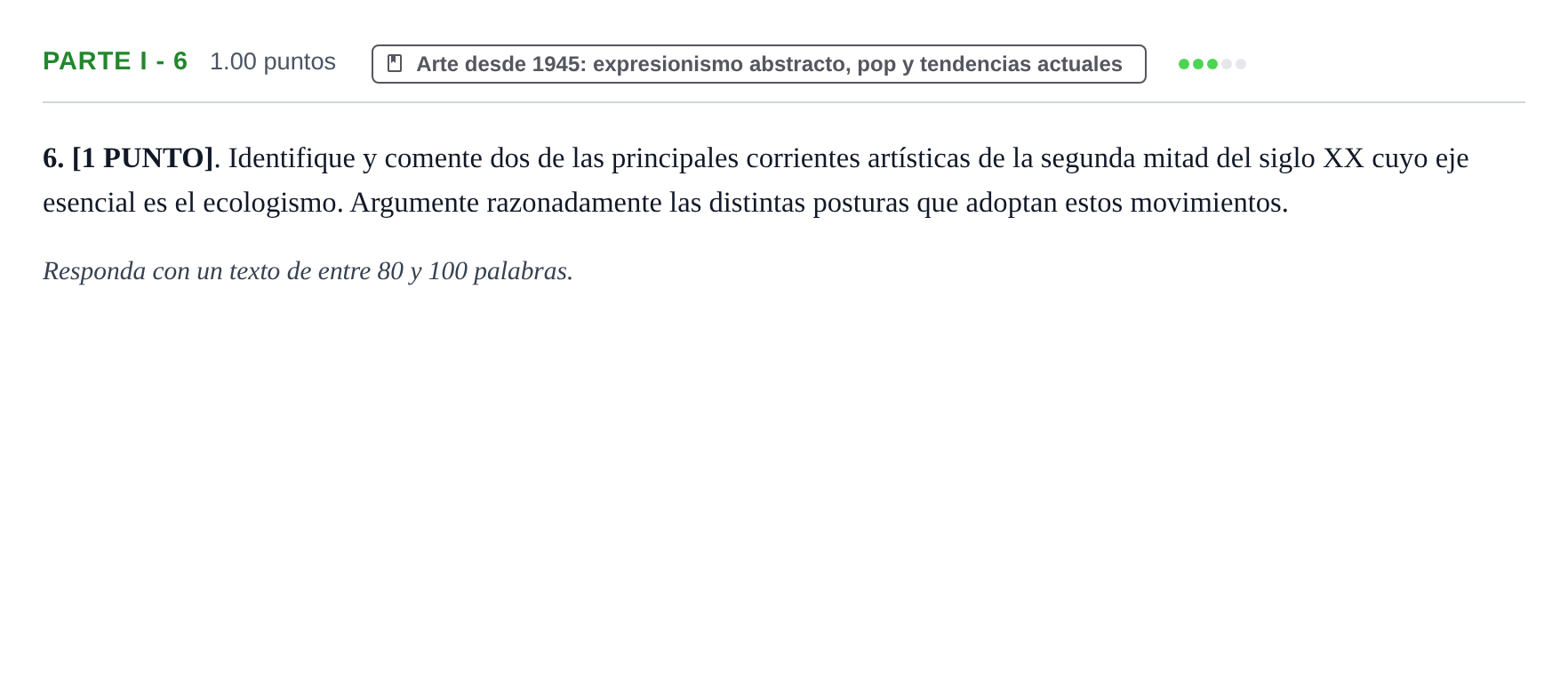 Enunciado: Ejercicio PARTE I - 6 · Fundamentos Artísticos PAU Cantabria Extraordinaria 2025