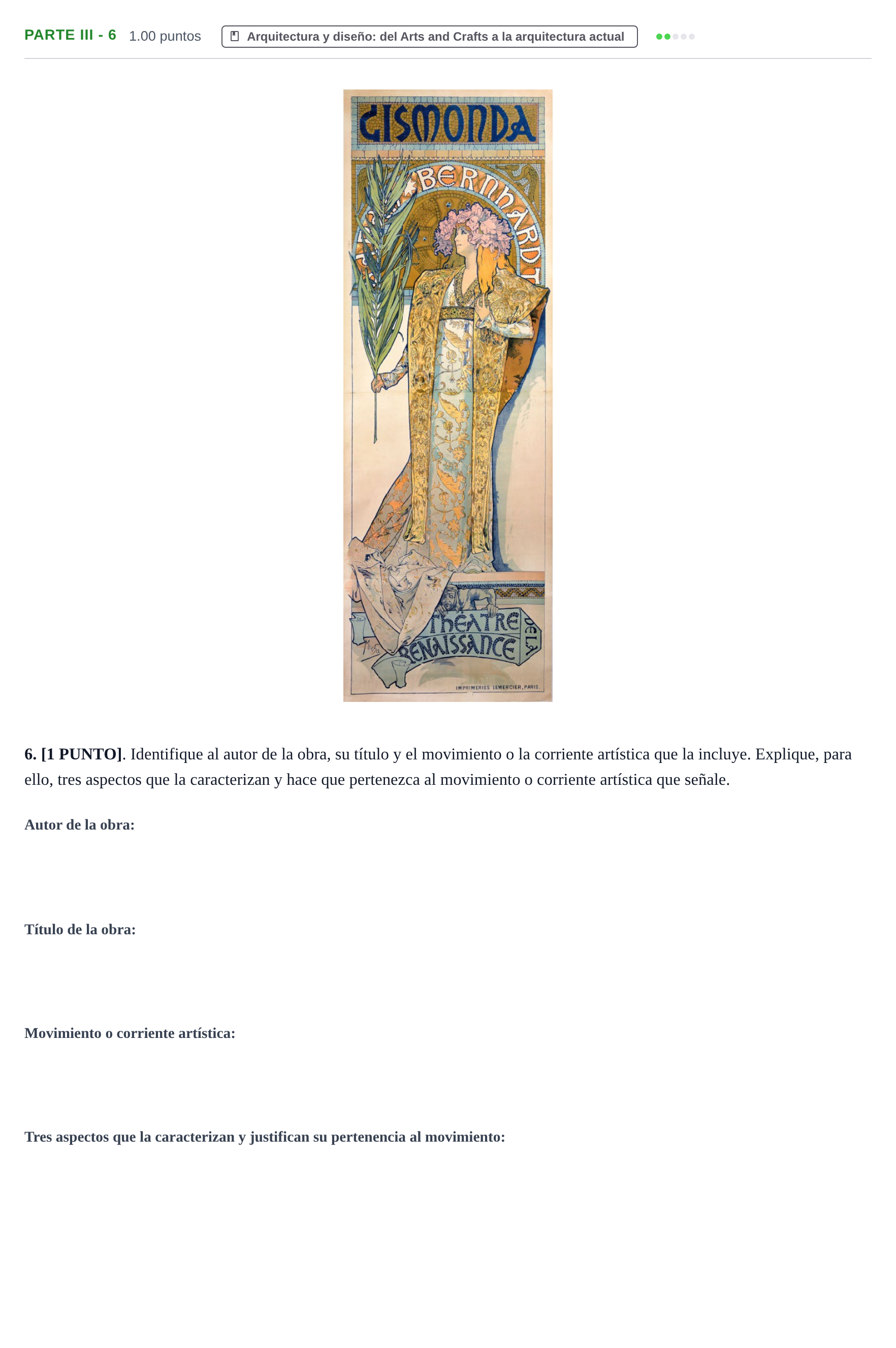 Enunciado: Ejercicio PARTE III - 6 · Fundamentos Artísticos PAU Cantabria Extraordinaria 2025