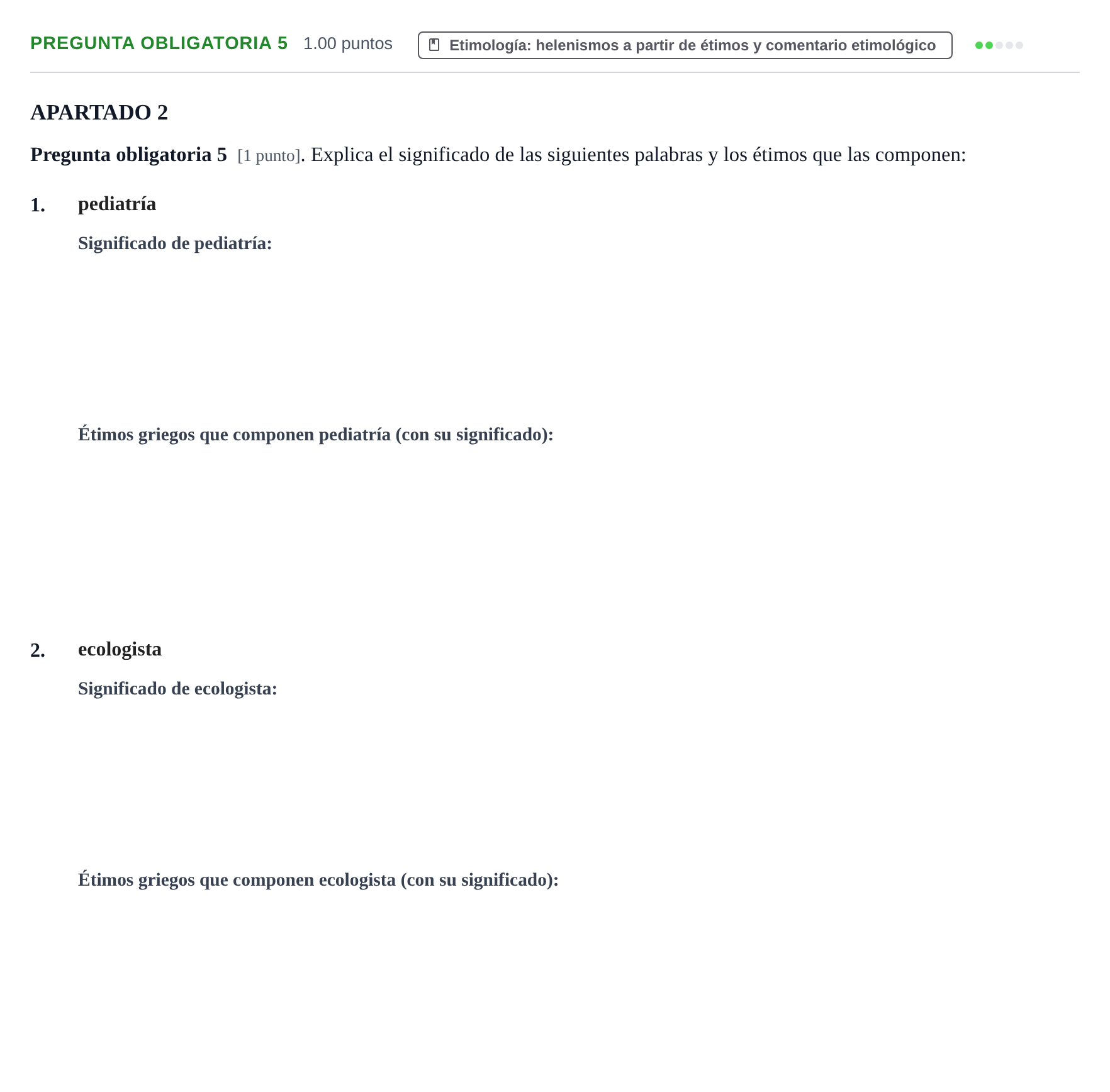 Enunciado: Pregunta obligatoria 5 · Griego II PAU Cantabria Extraordinaria 2025