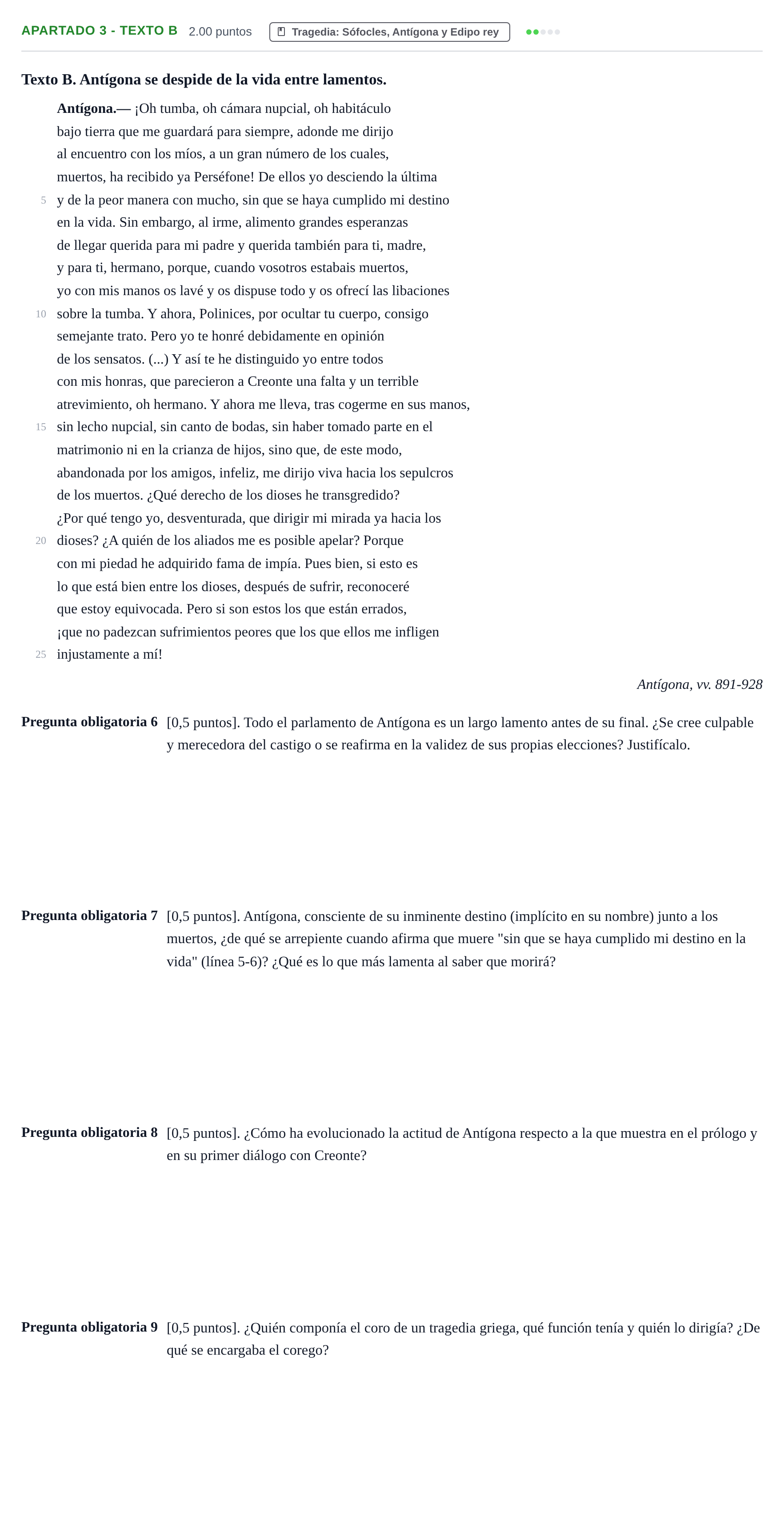 Enunciado: Apartado 3 - Texto B · Griego II PAU Cantabria Extraordinaria 2025