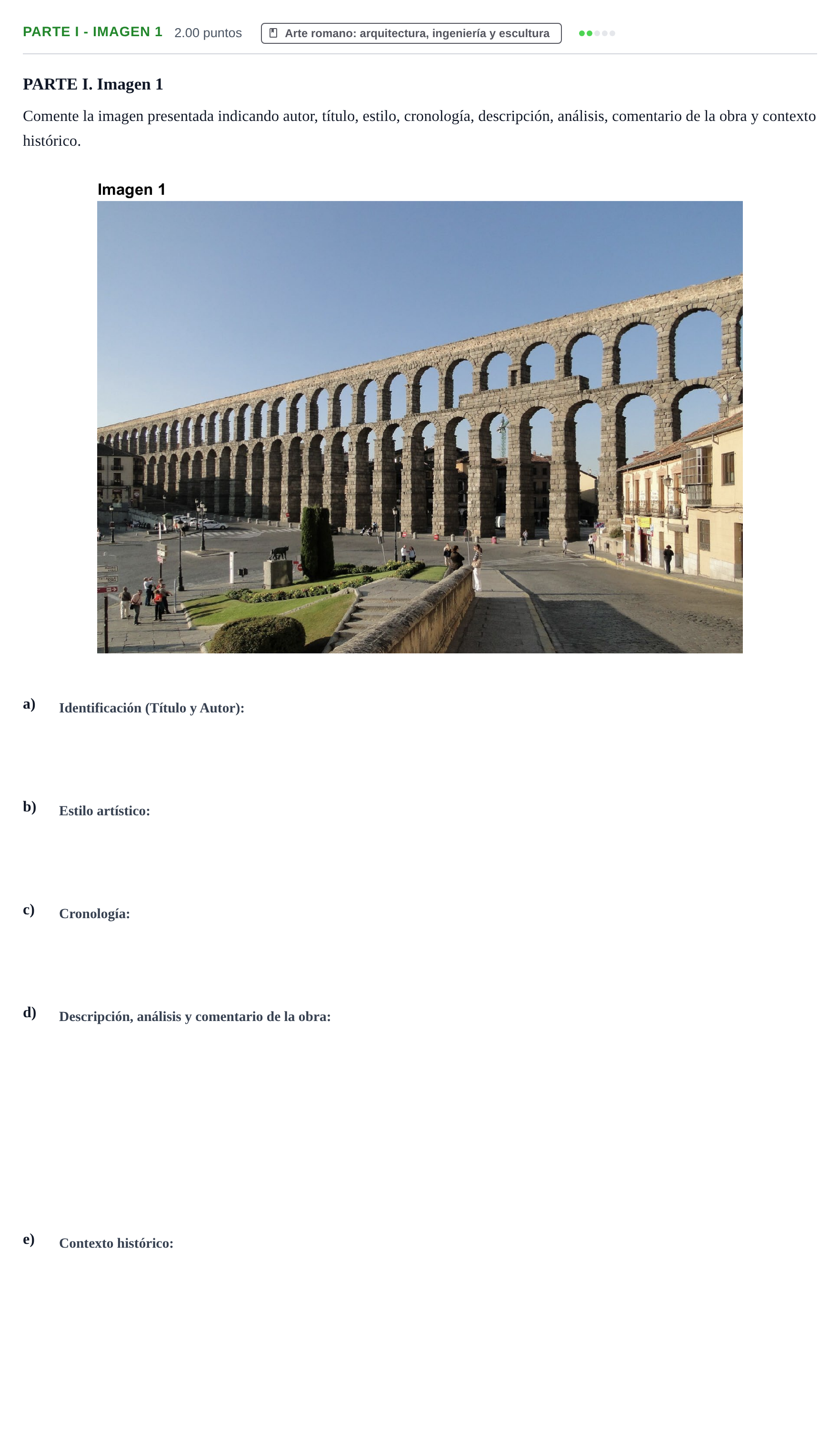 Enunciado: Ejercicio Parte I - Imagen 1 · Historia del Arte PAU Cantabria Extraordinaria 2025