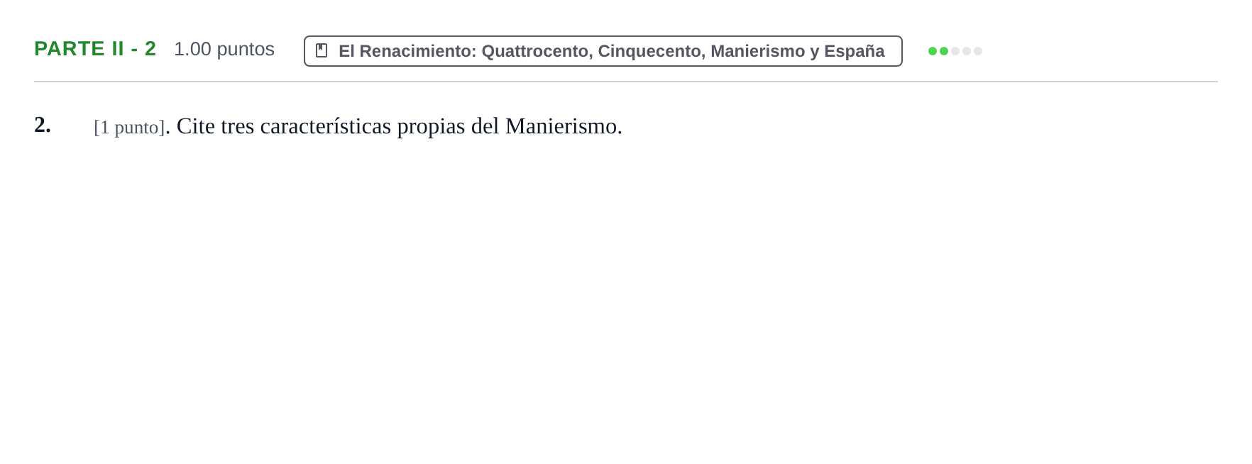 Enunciado: Ejercicio Parte II - 2 · Historia del Arte PAU Cantabria Extraordinaria 2025