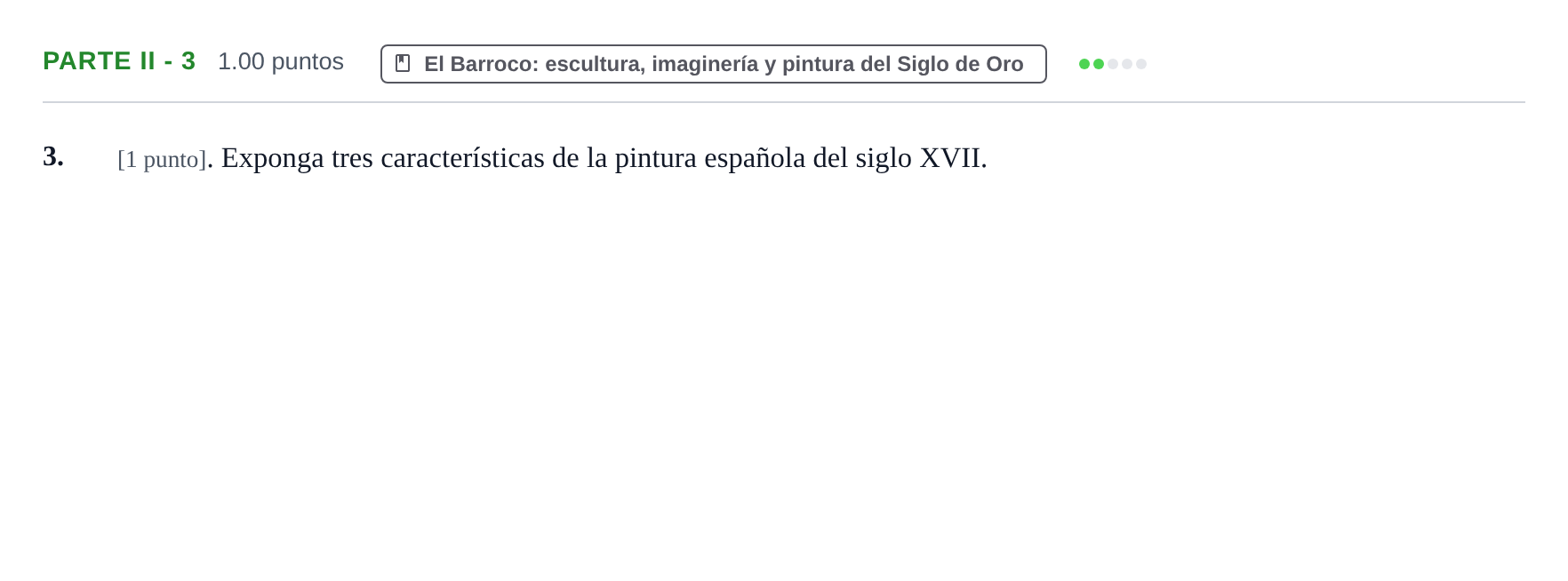 Enunciado: Ejercicio Parte II - 3 · Historia del Arte PAU Cantabria Extraordinaria 2025