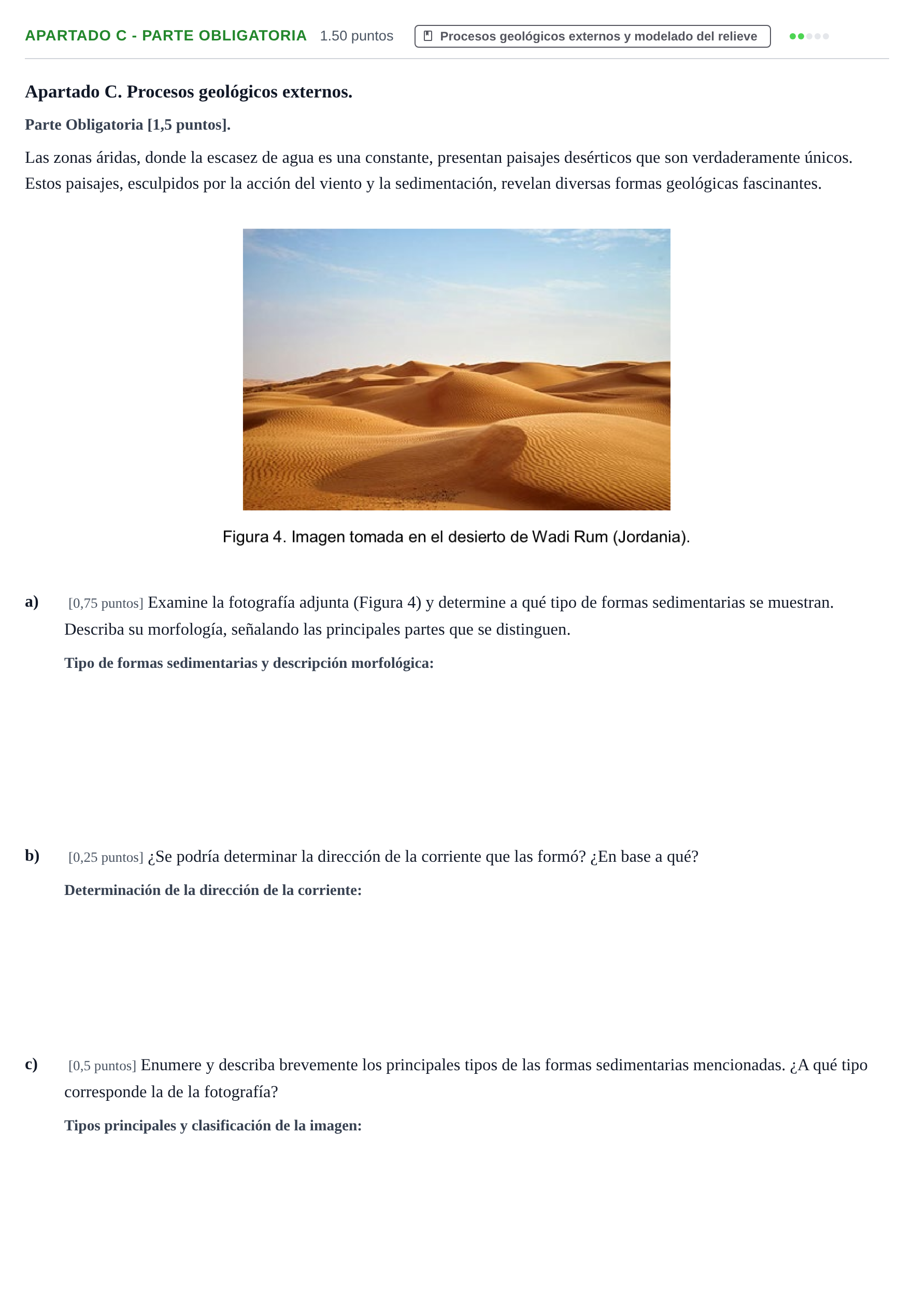 Enunciado: Apartado C - Parte Obligatoria · Geología y Ciencias Ambientales PAU Cantabria Extraordinaria 2025