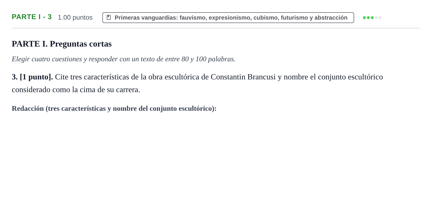 Enunciado: Ejercicio Parte I - 3 · Fundamentos Artísticos PAU Cantabria Ordinaria 2025